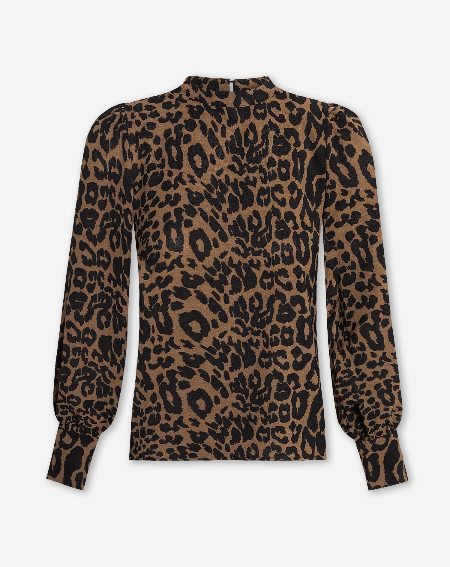 LEOPARD LONG SLEEVE TOP ZWART