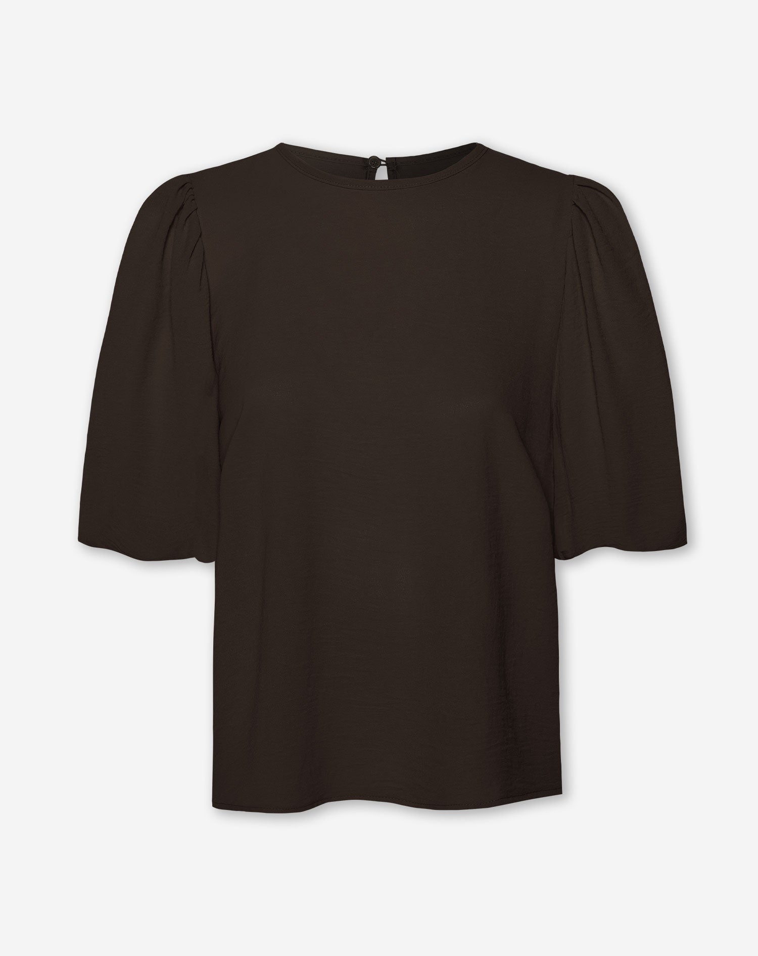PUFF SLEEVE TOP DONKERBRUIN