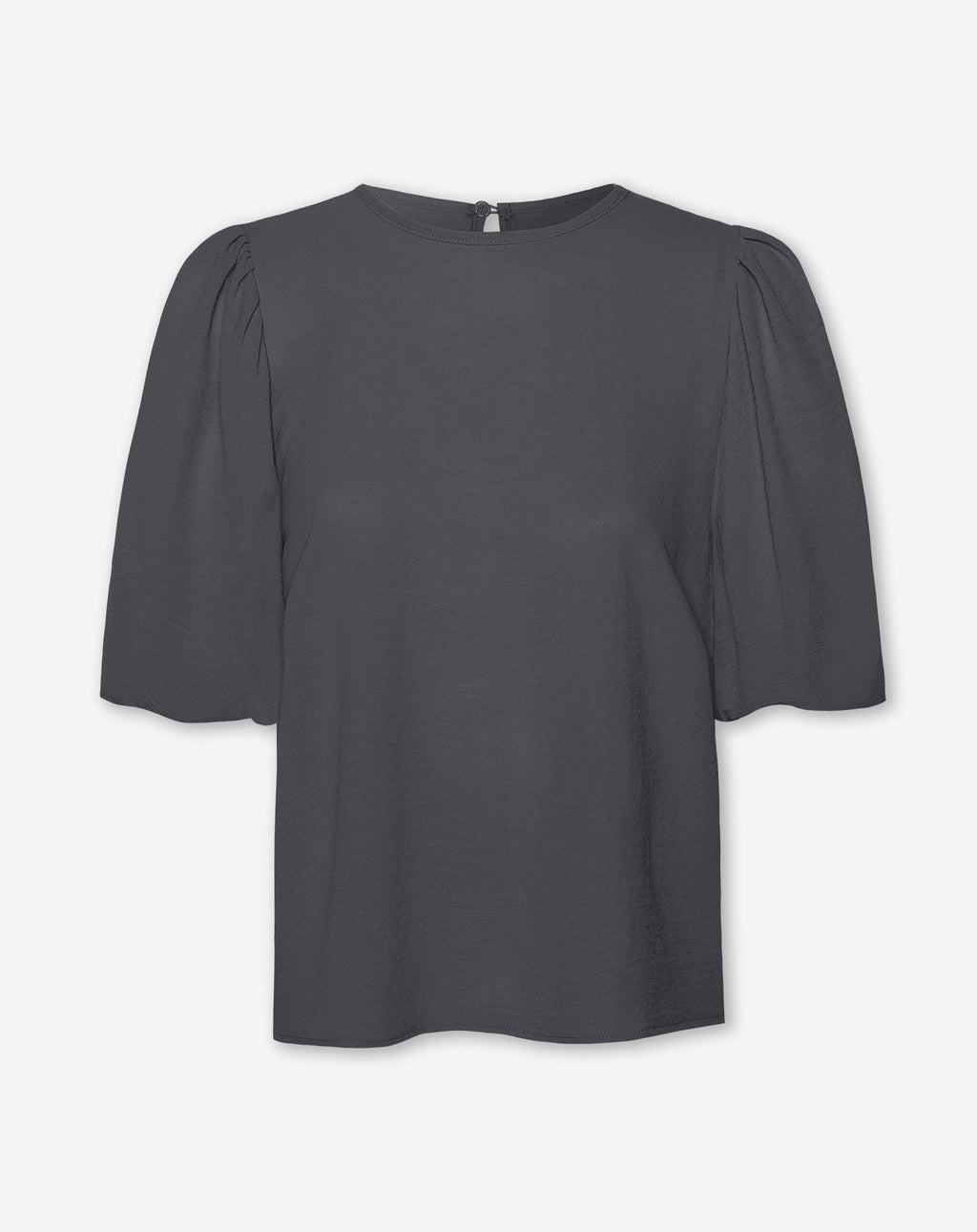 PUFF SLEEVE TOP DONKERGRIJS
