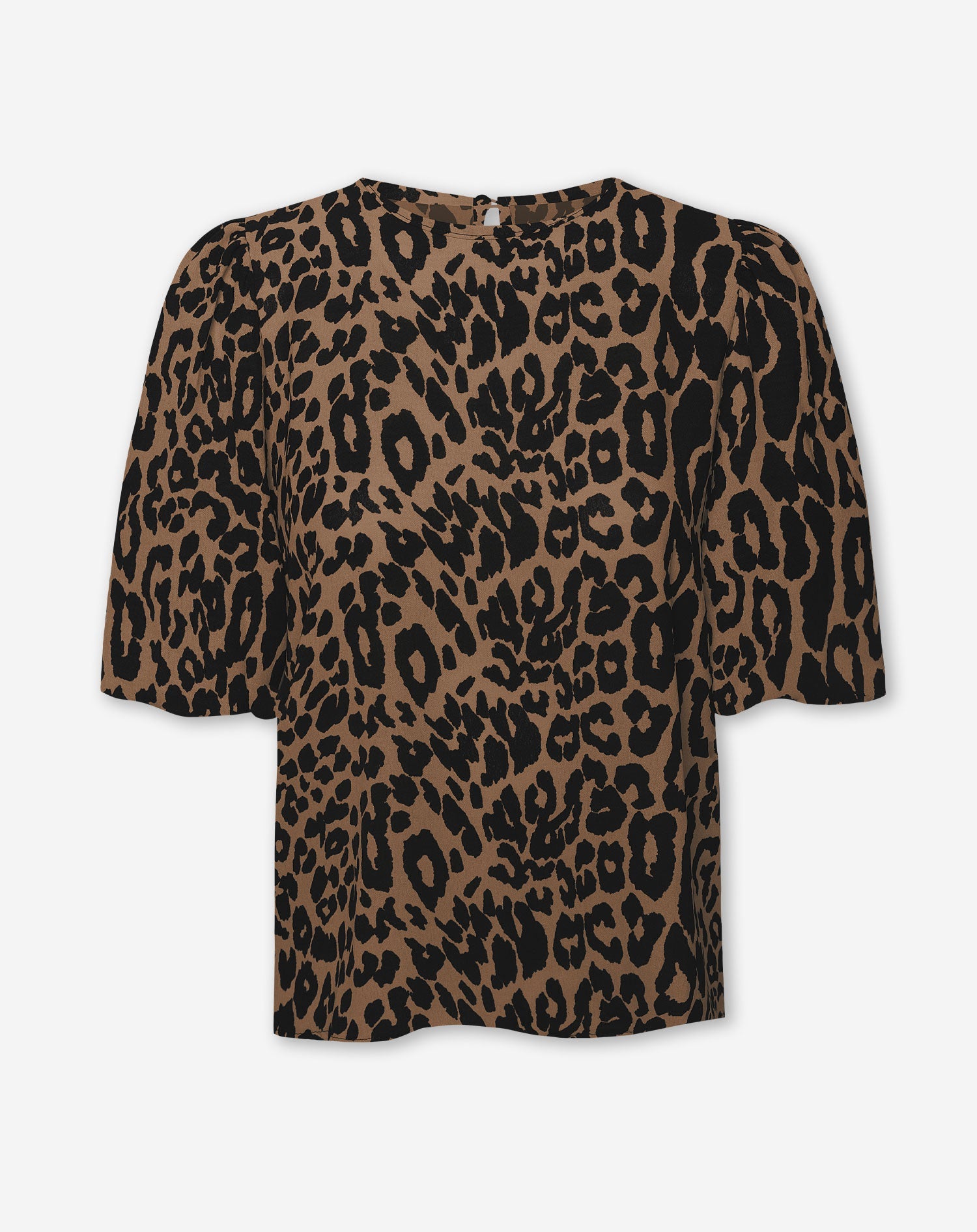 LEO PUFF SLEEVE TOP ZWART