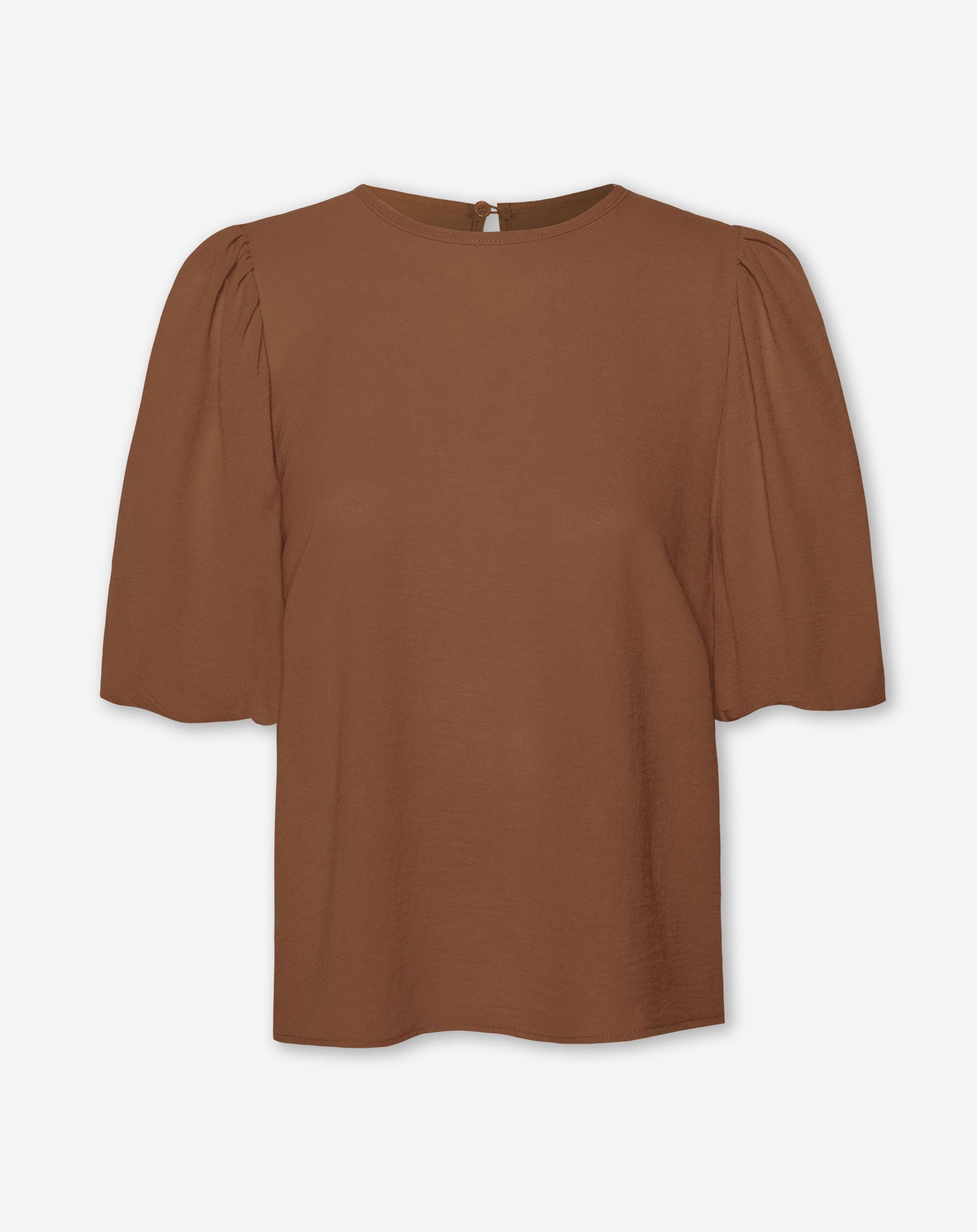 PUFF SLEEVE TOP LICHTBRUIN