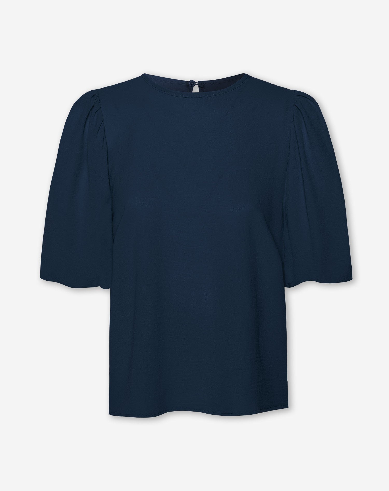 PUFF SLEEVE TOP MARINEBLAUW