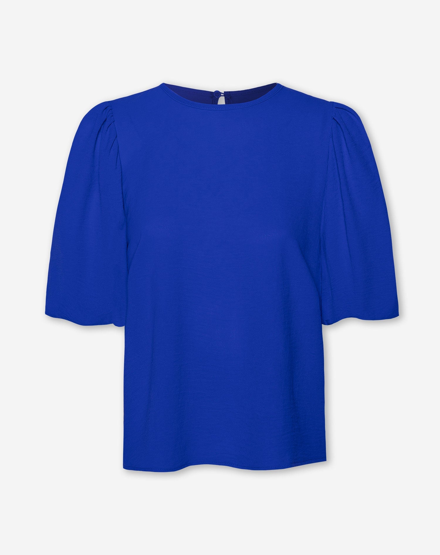 PUFF SLEEVE TOP KOBALTBLAUW
