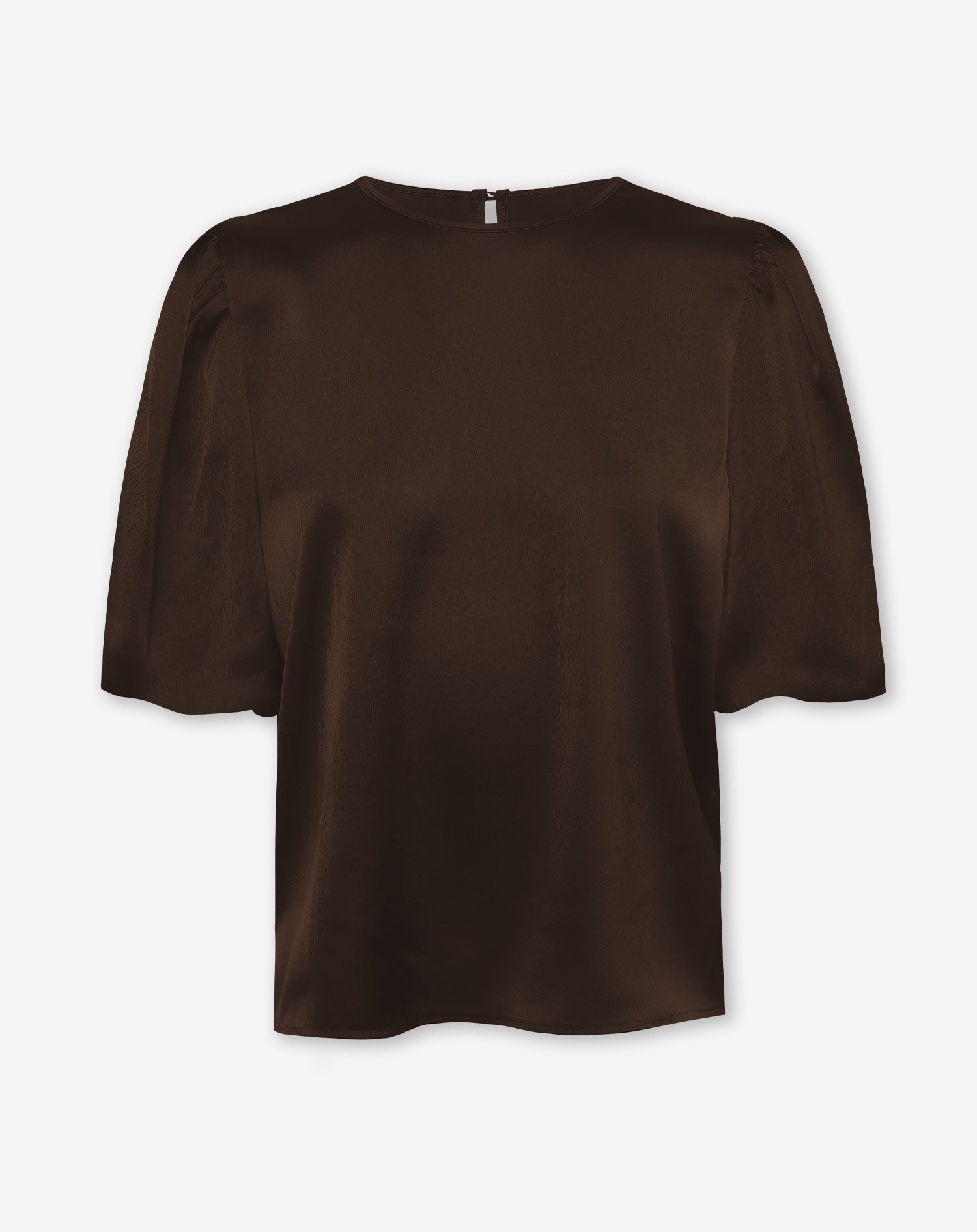 SATIN PUFF SLEEVE TOP BRUIN