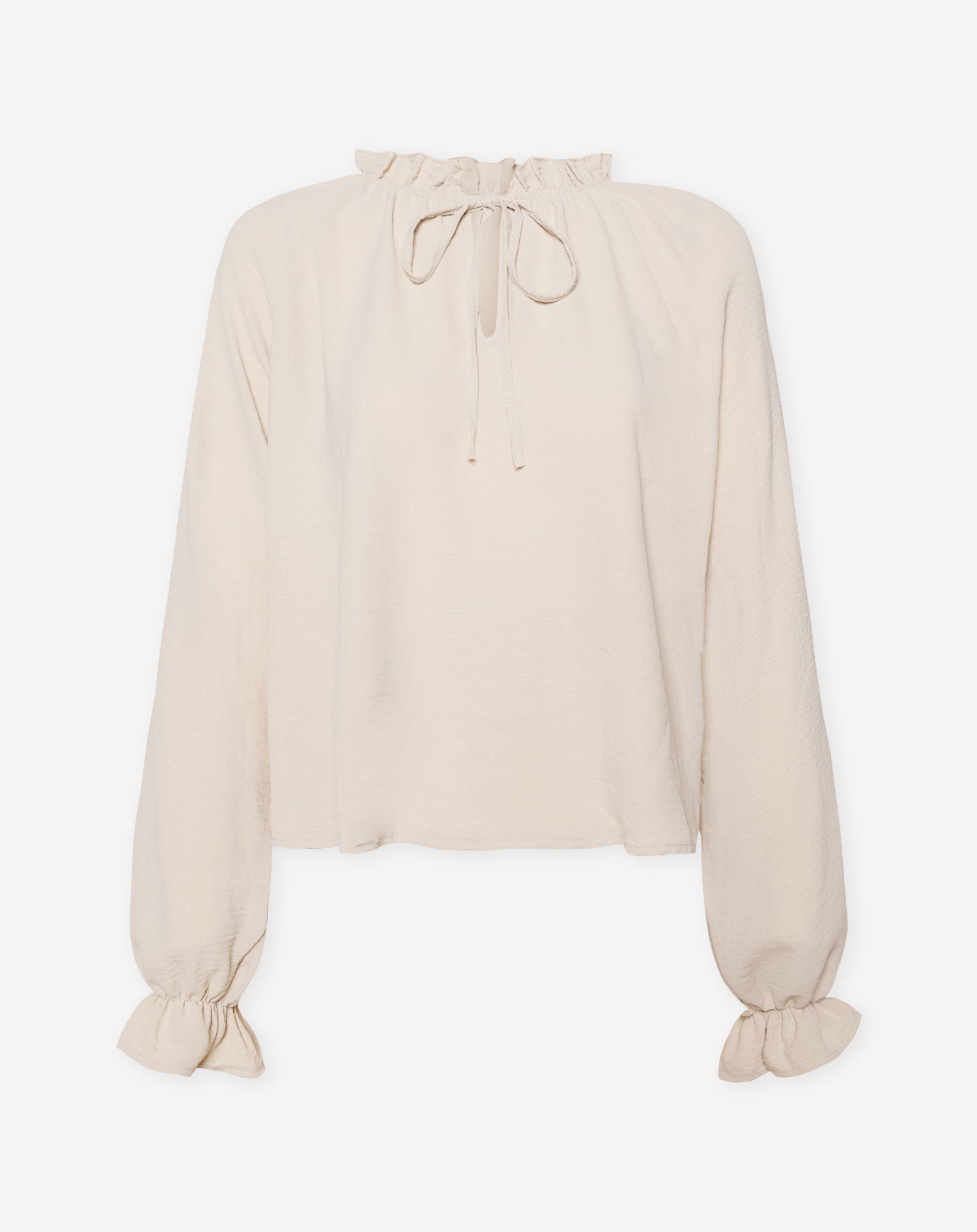 RUFFLE CORD TOP BEIGE
