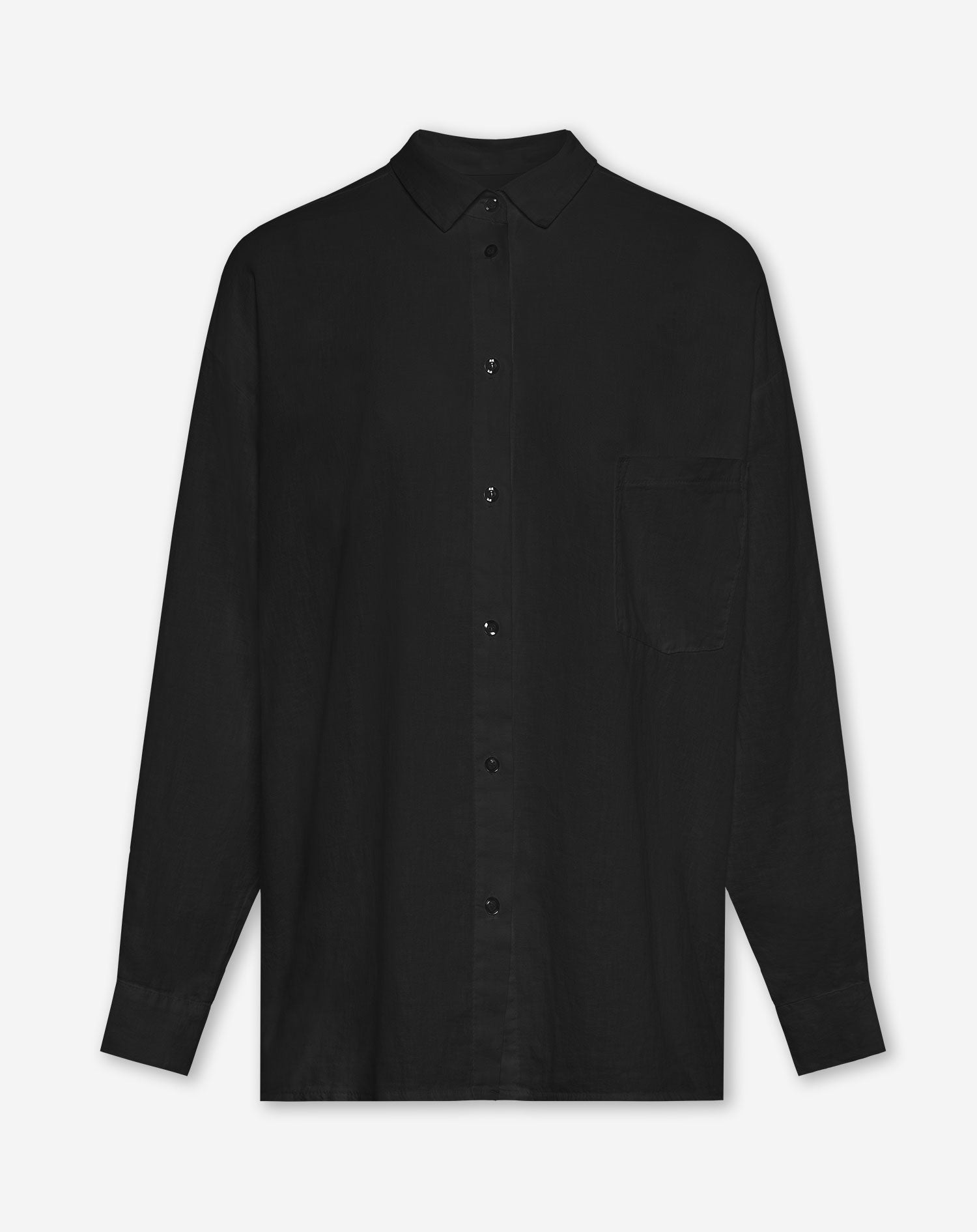 LINEN OVERSIZED BLOUSE ZWART