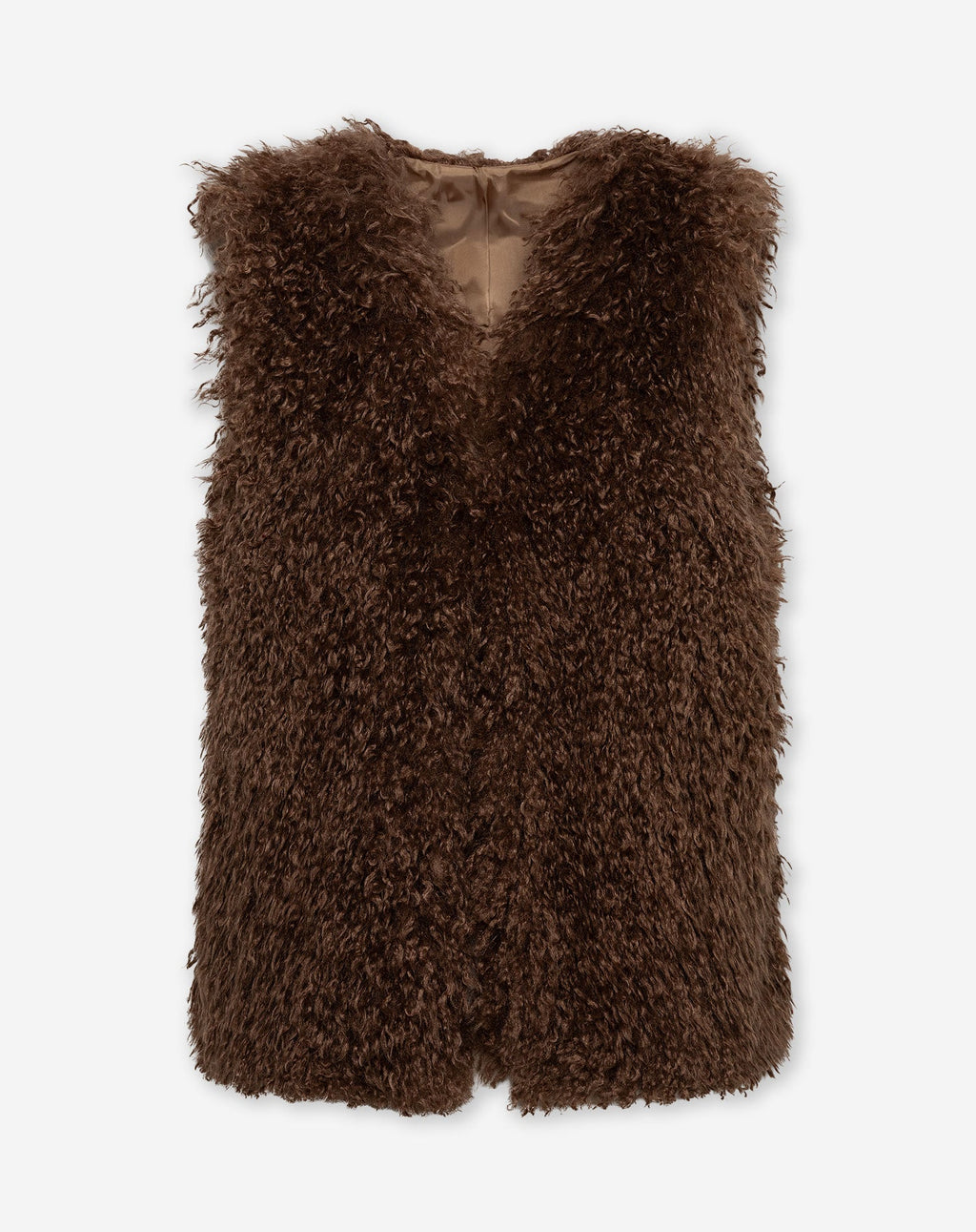 HAIRY GILET BRUIN