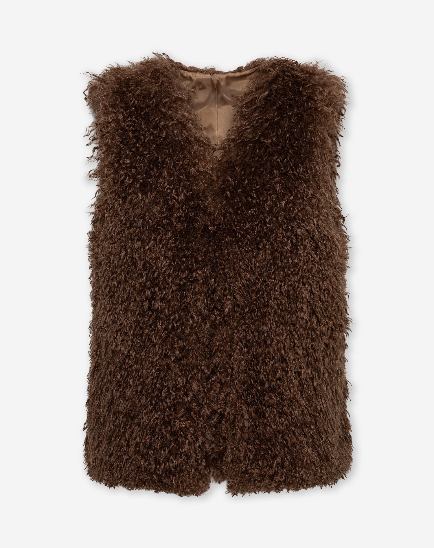 HAIRY GILET BRUIN