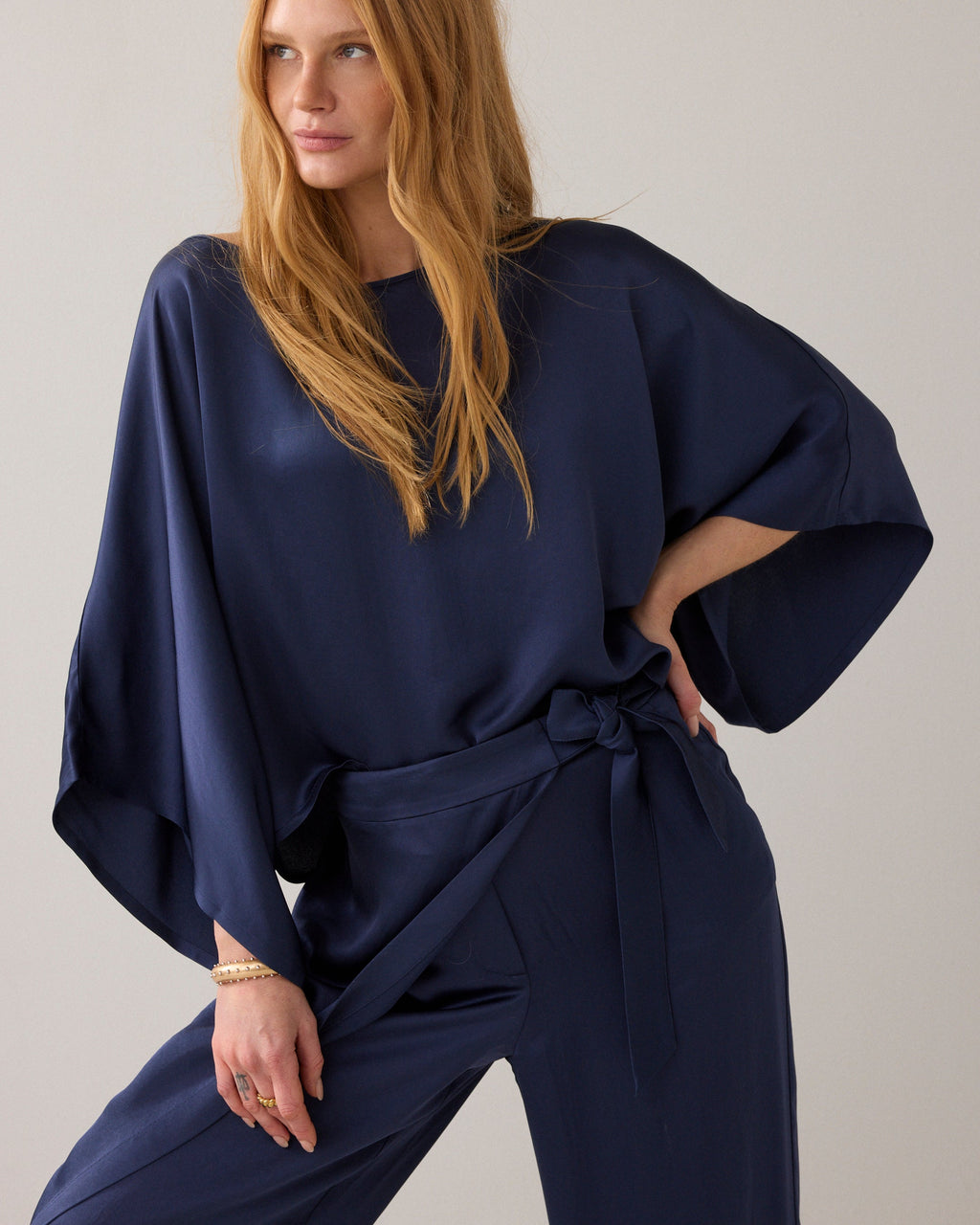 Silky top met kimonomouw