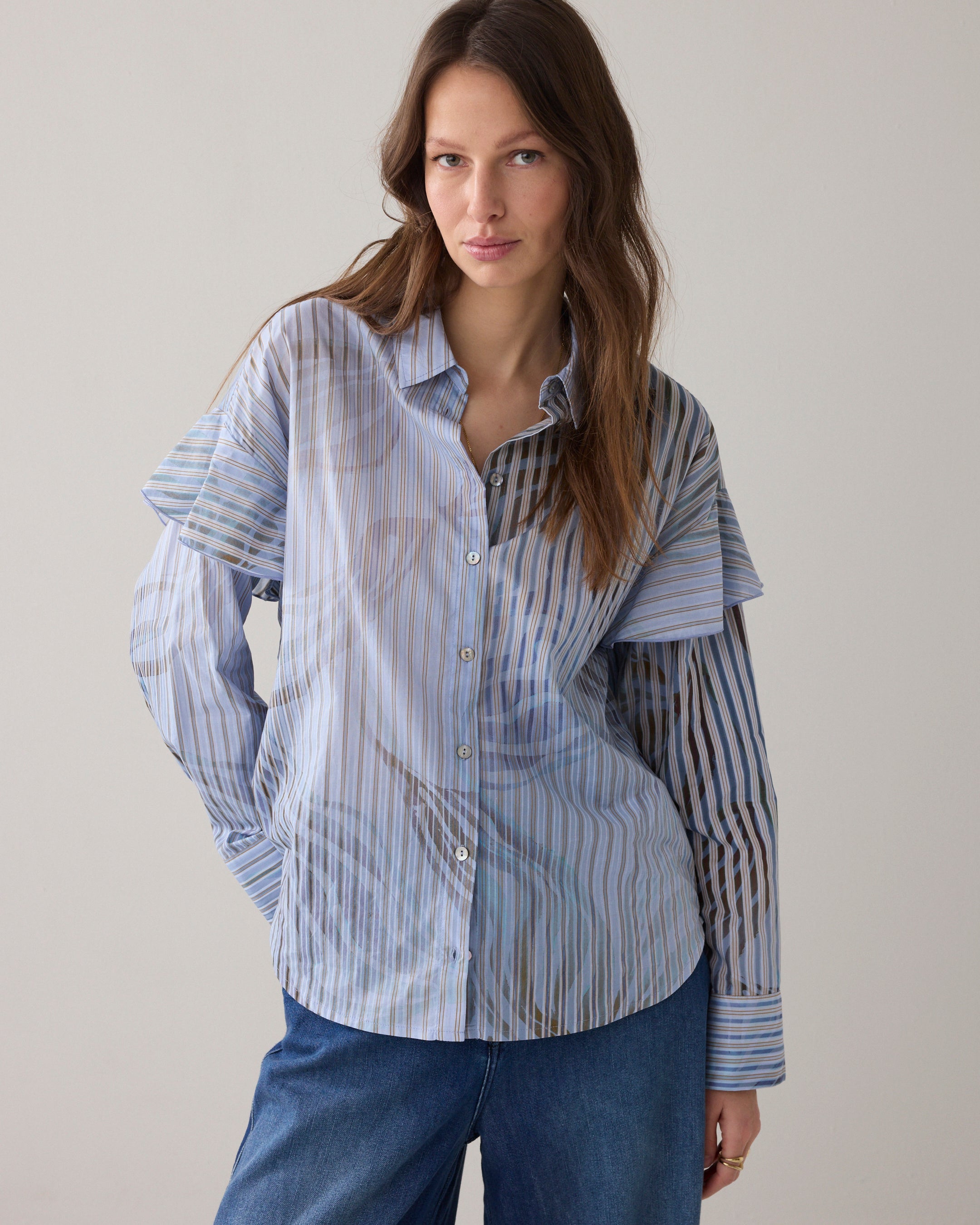 Overhemdblouse met print