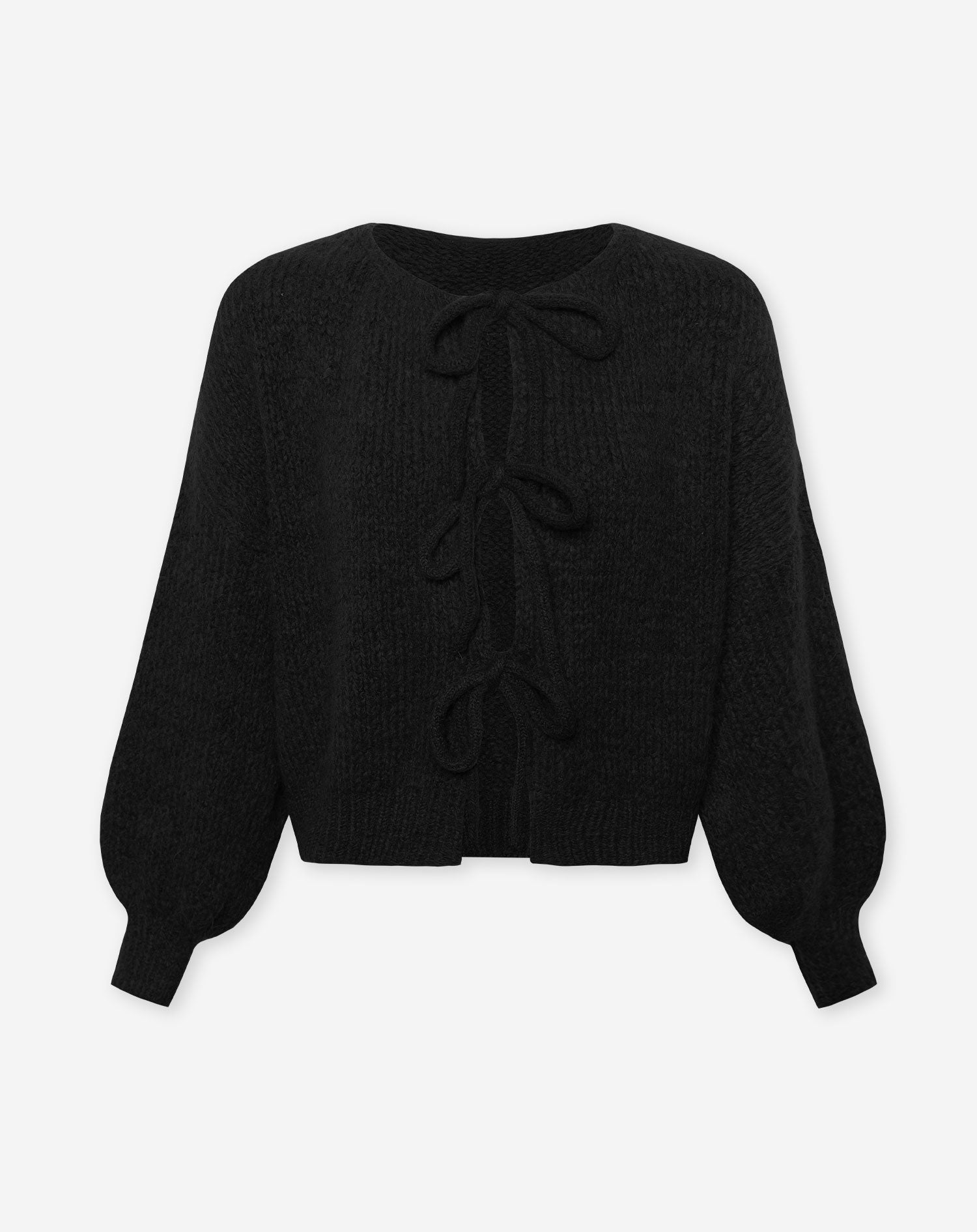 BOW CARDIGAN ZWART