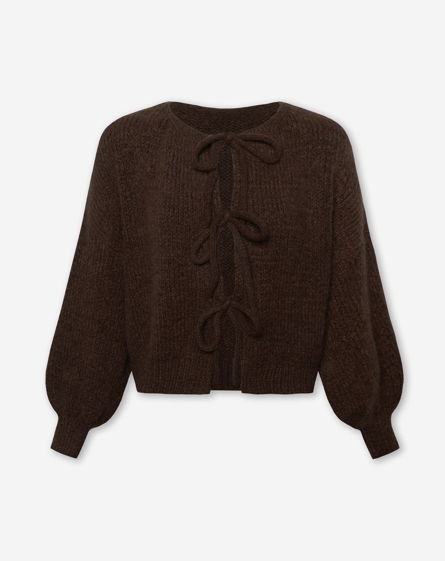 BOW CARDIGAN BRUIN