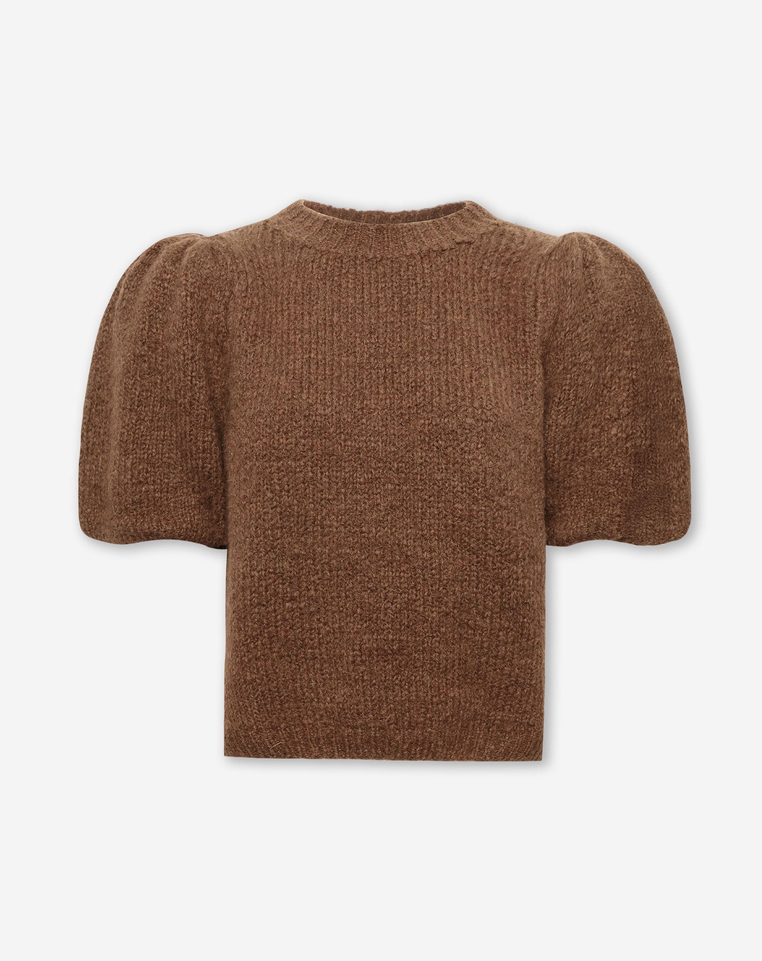 PUFF SLEEVE KNIT LICHT BRUIN