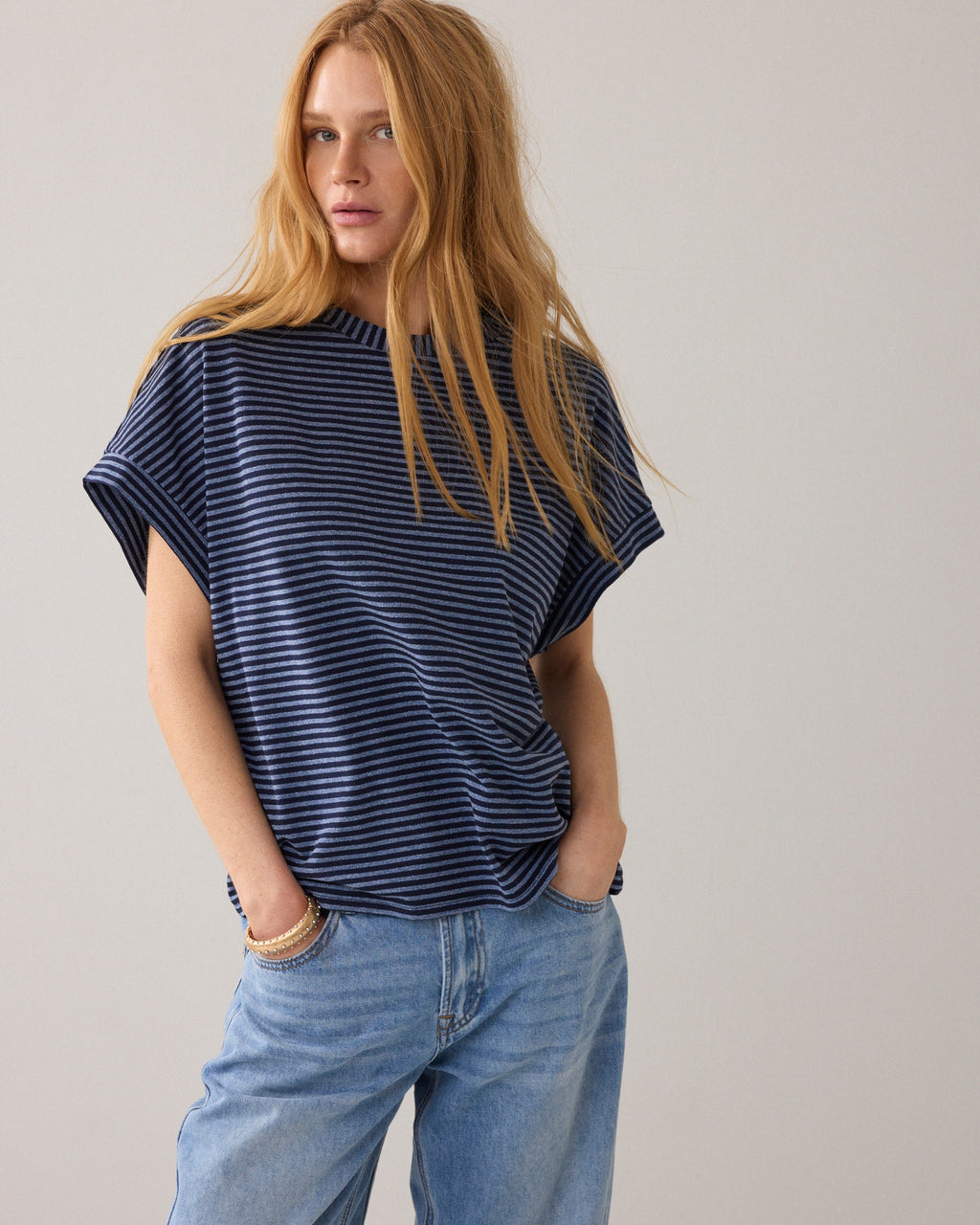 Two-tone top van Italiaanse stof