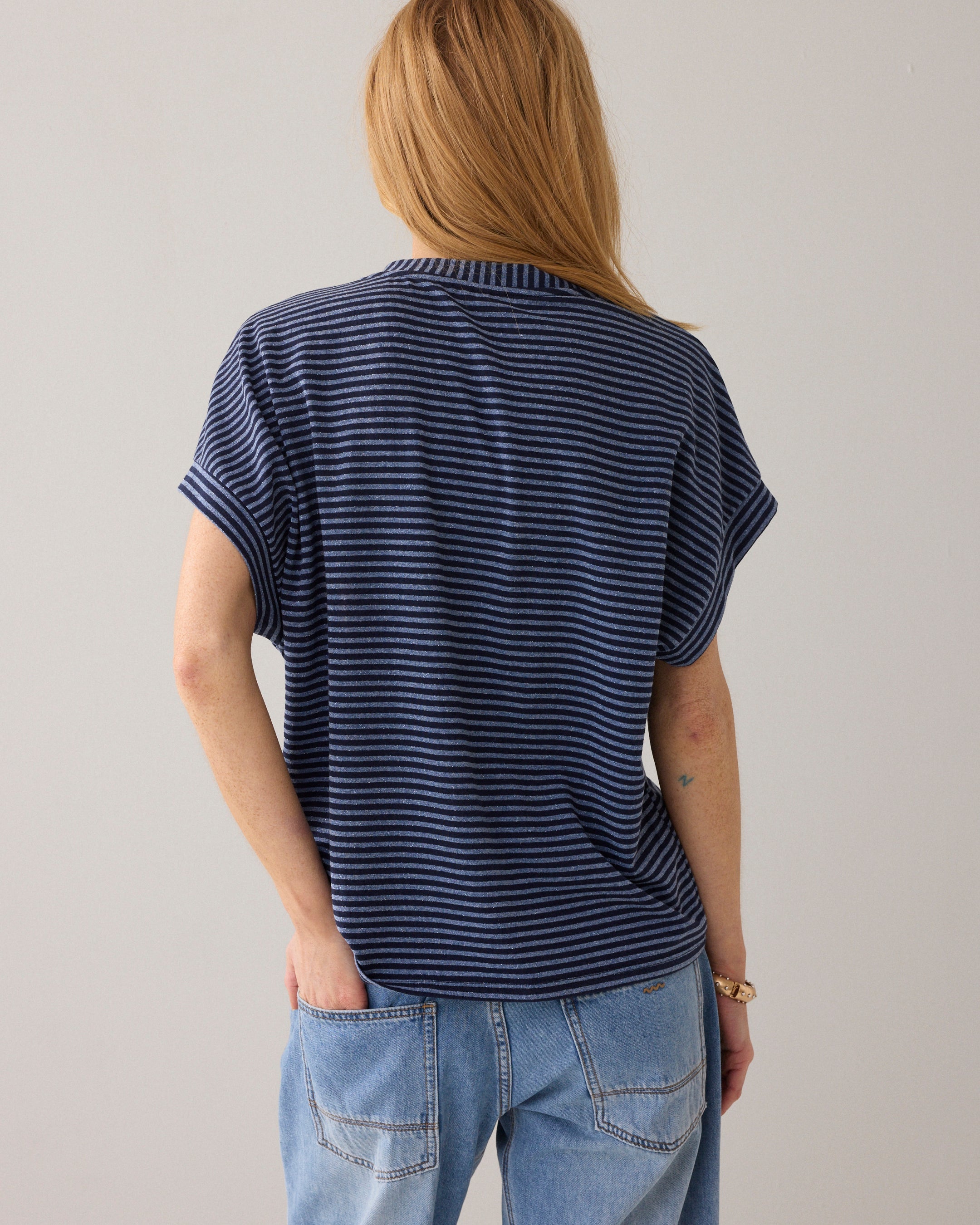 Two-tone top van Italiaanse stof