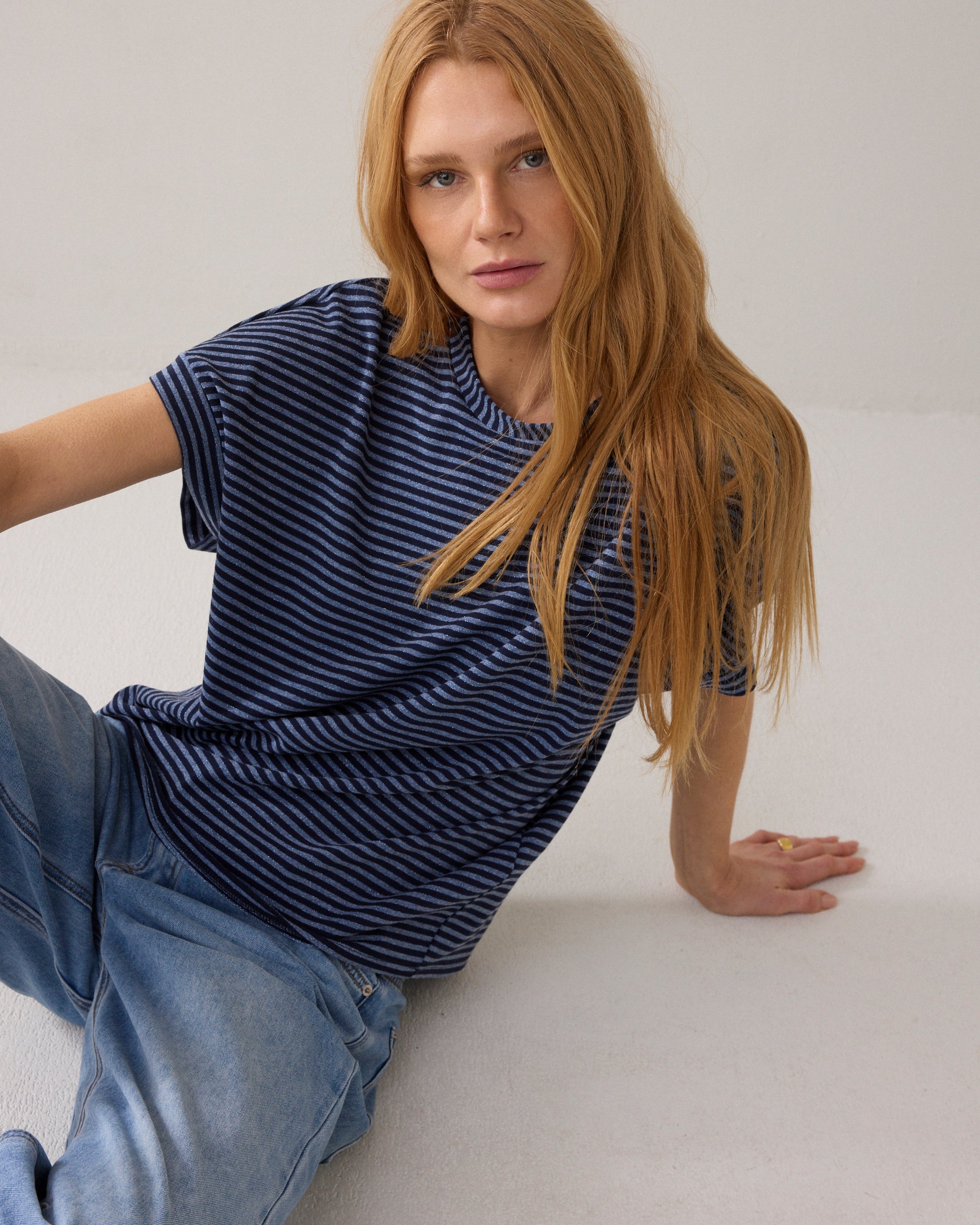 Two-tone top van Italiaanse stof