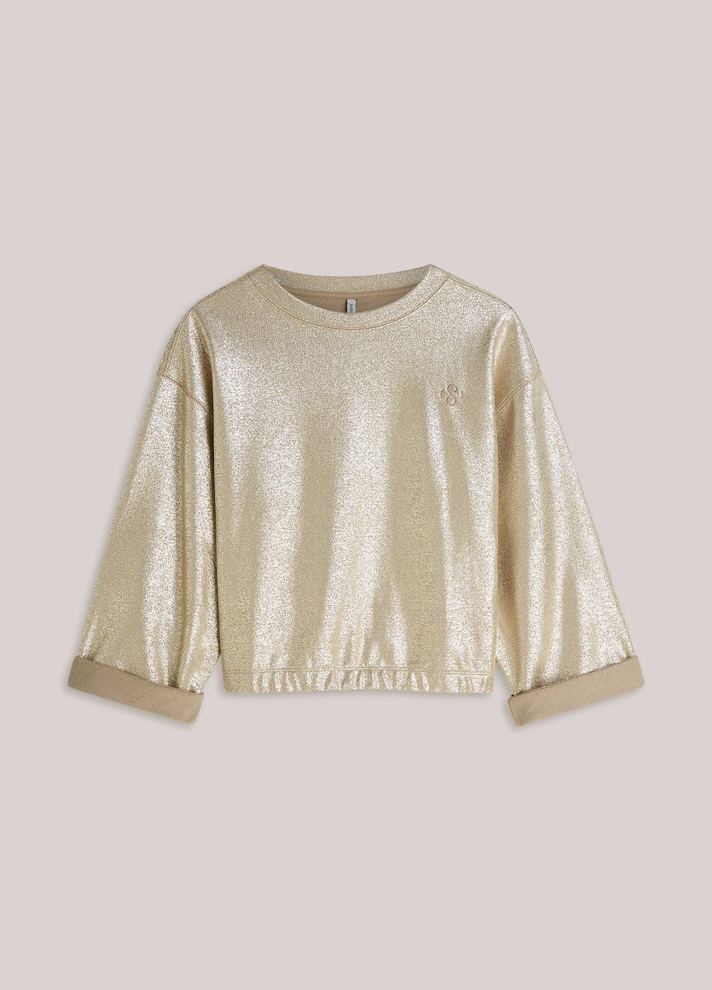 Foilprint sweater met kimonomouw