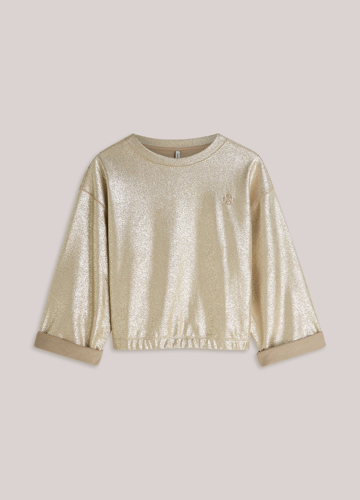 Foilprint sweater met kimonomouw