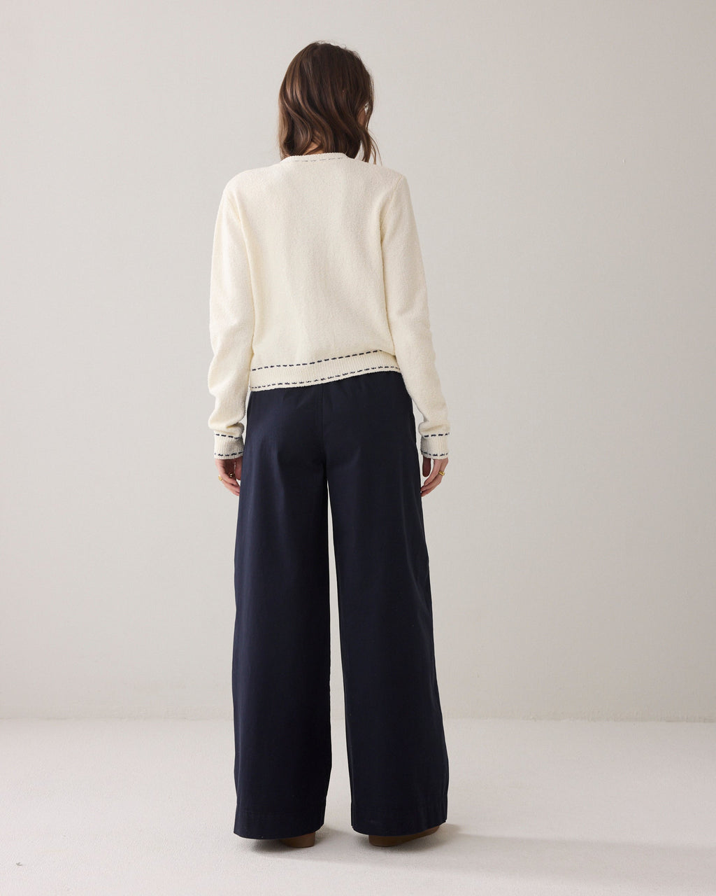 Zachte broek met wijde pijpen
