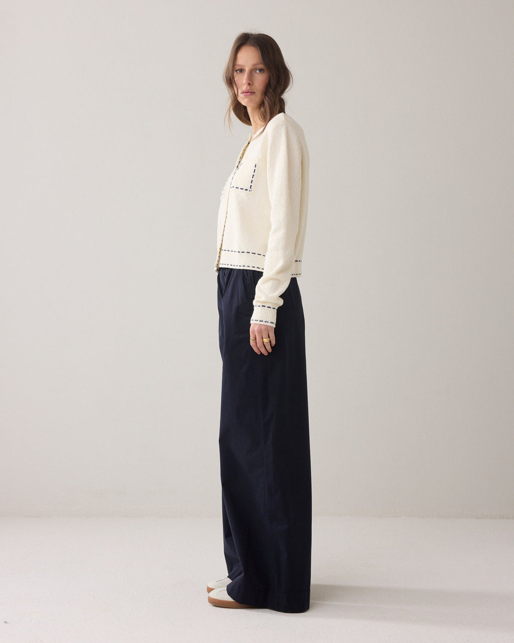 Zachte broek met wijde pijpen