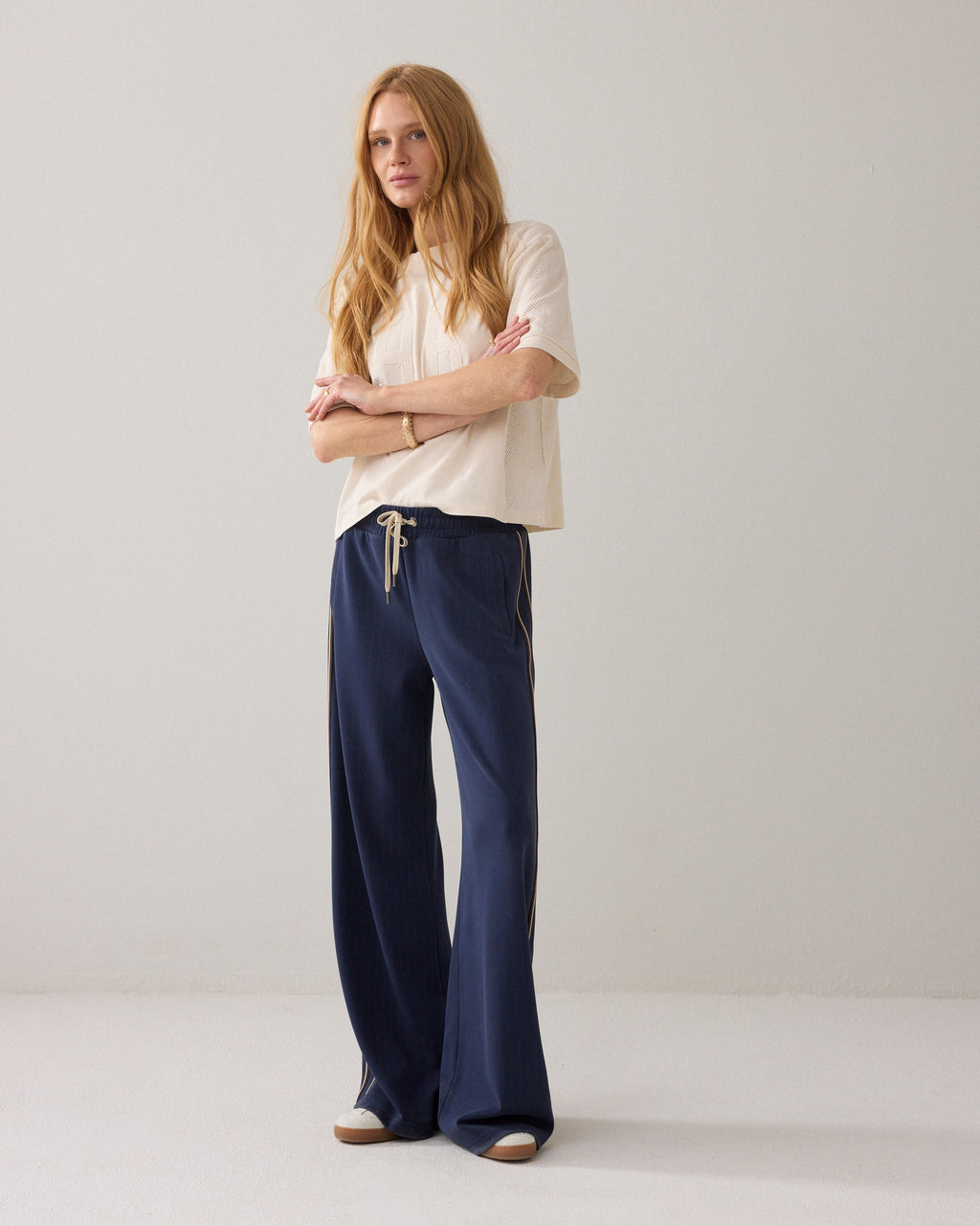 Pinstripe scuba broek