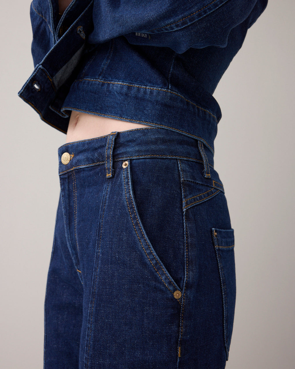 Flared jeans rinse denim