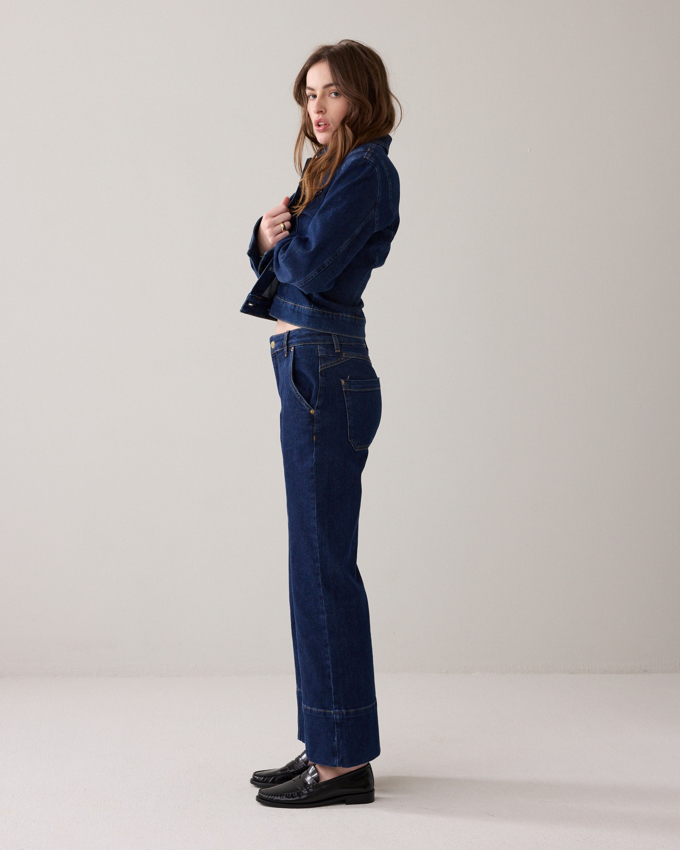 Flared jeans rinse denim