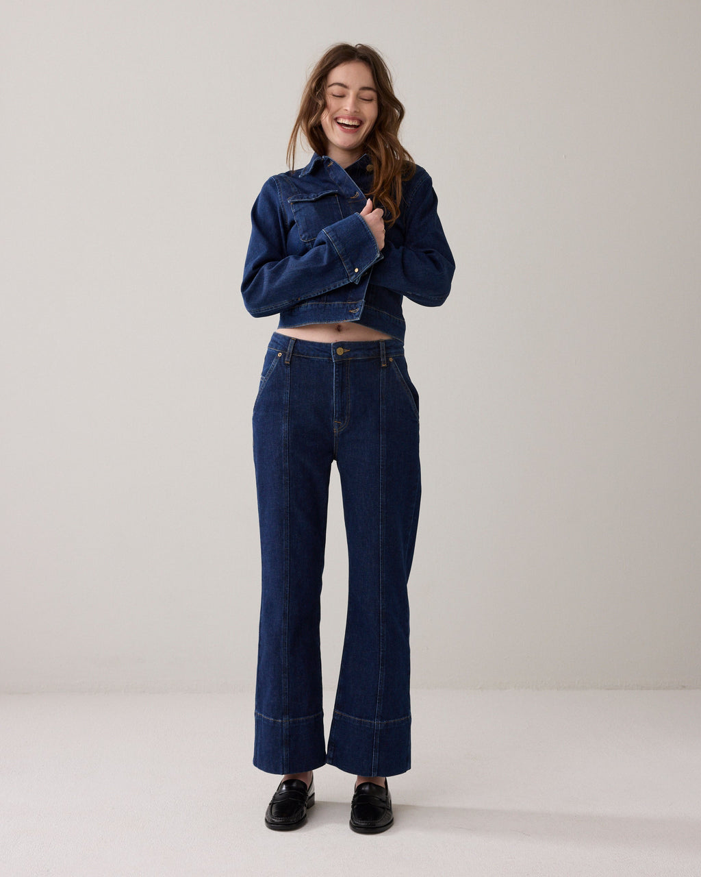 Flared jeans rinse denim