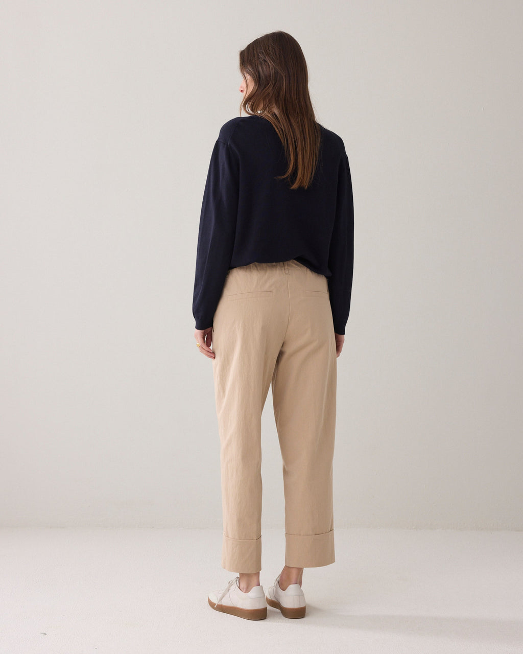 Glanzende broek met rechte pijp