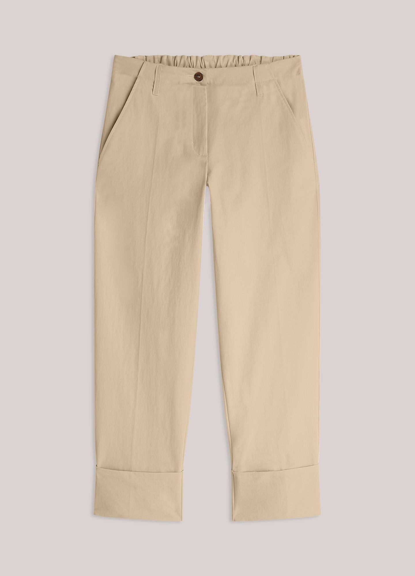 Glanzende broek met rechte pijp