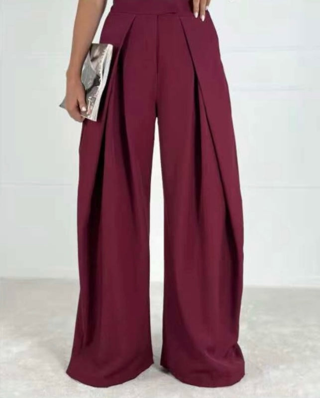 Balloon Fit Pants - Bordeaux