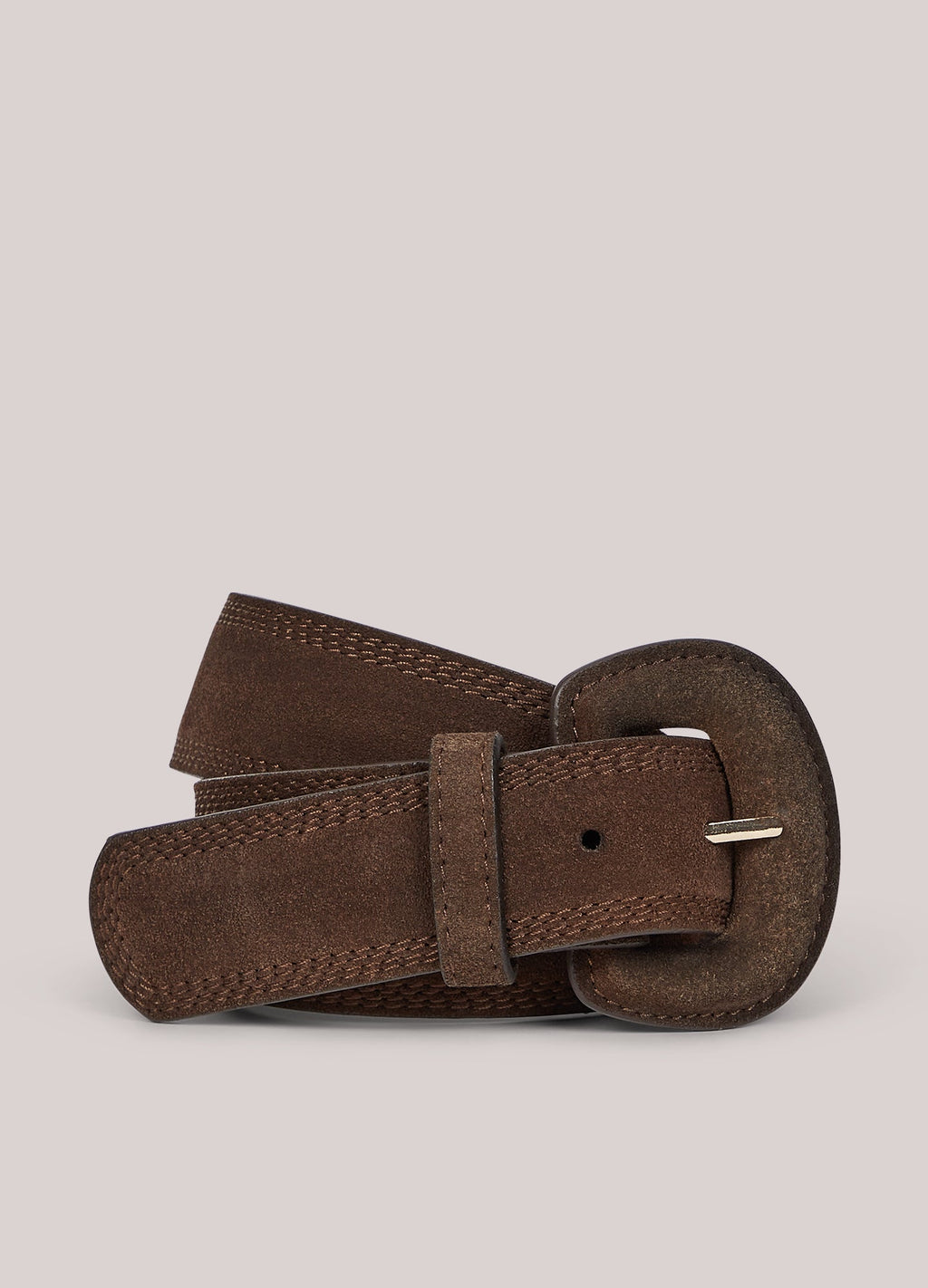 Suède riem met grote gesp