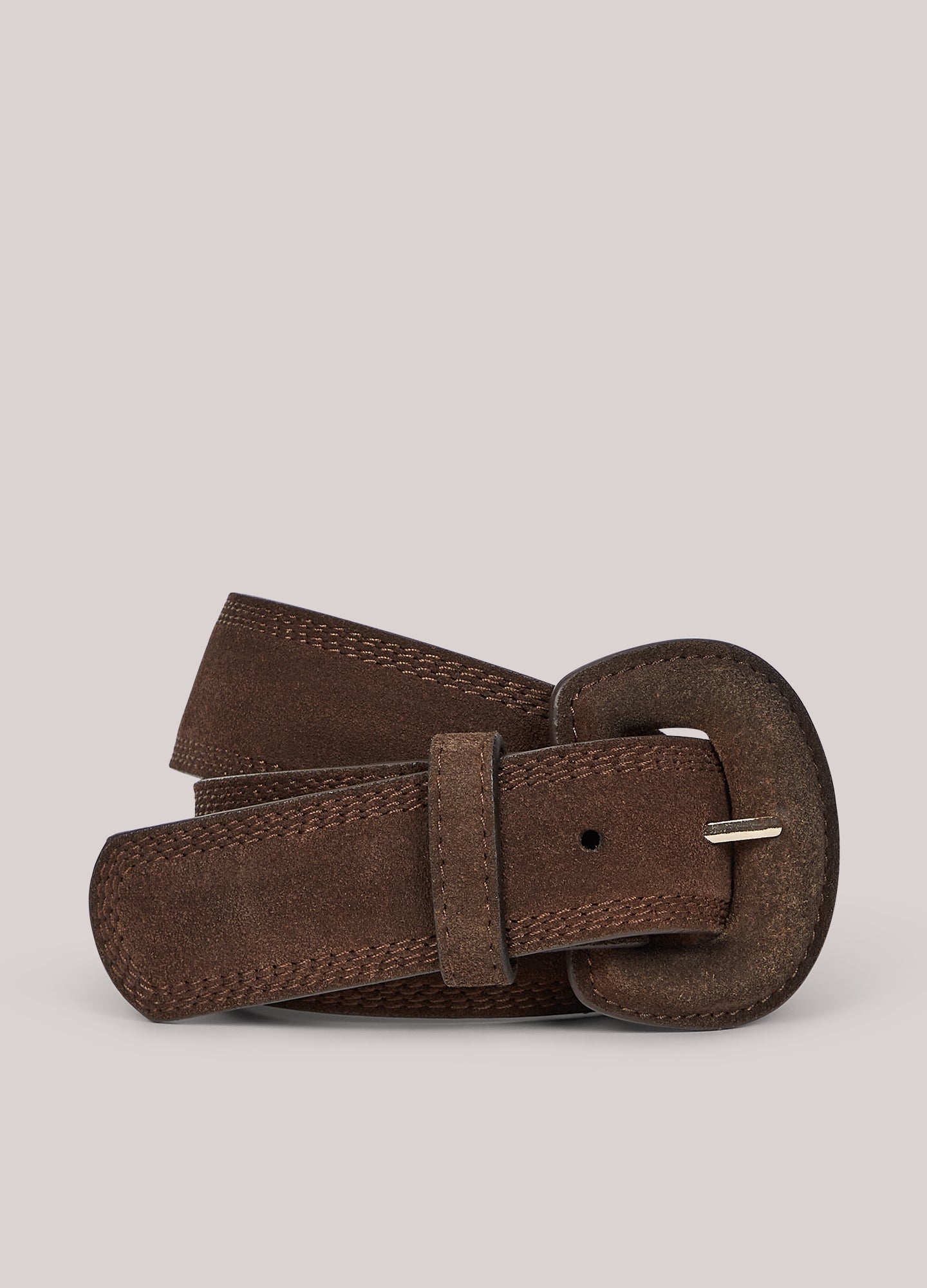 Suède riem met grote gesp