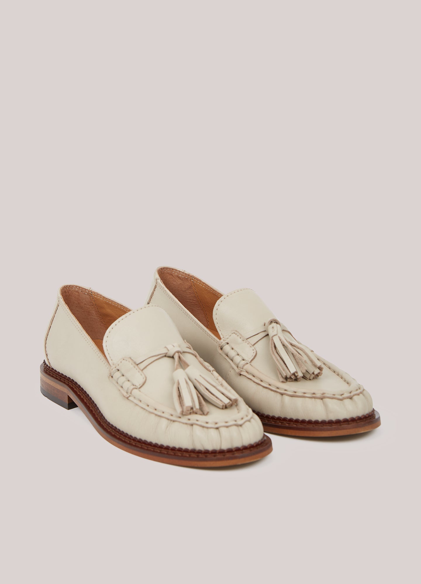 Leren loafer met kwastjes