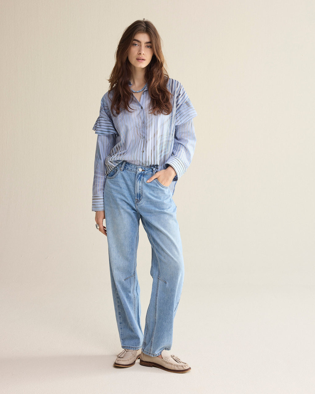 Leren loafer met kwastjes