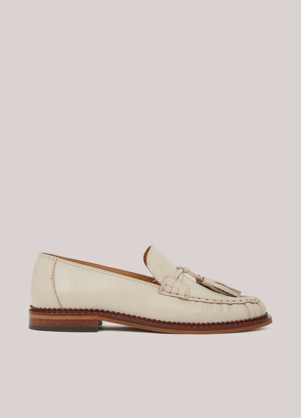 Leren loafer met kwastjes