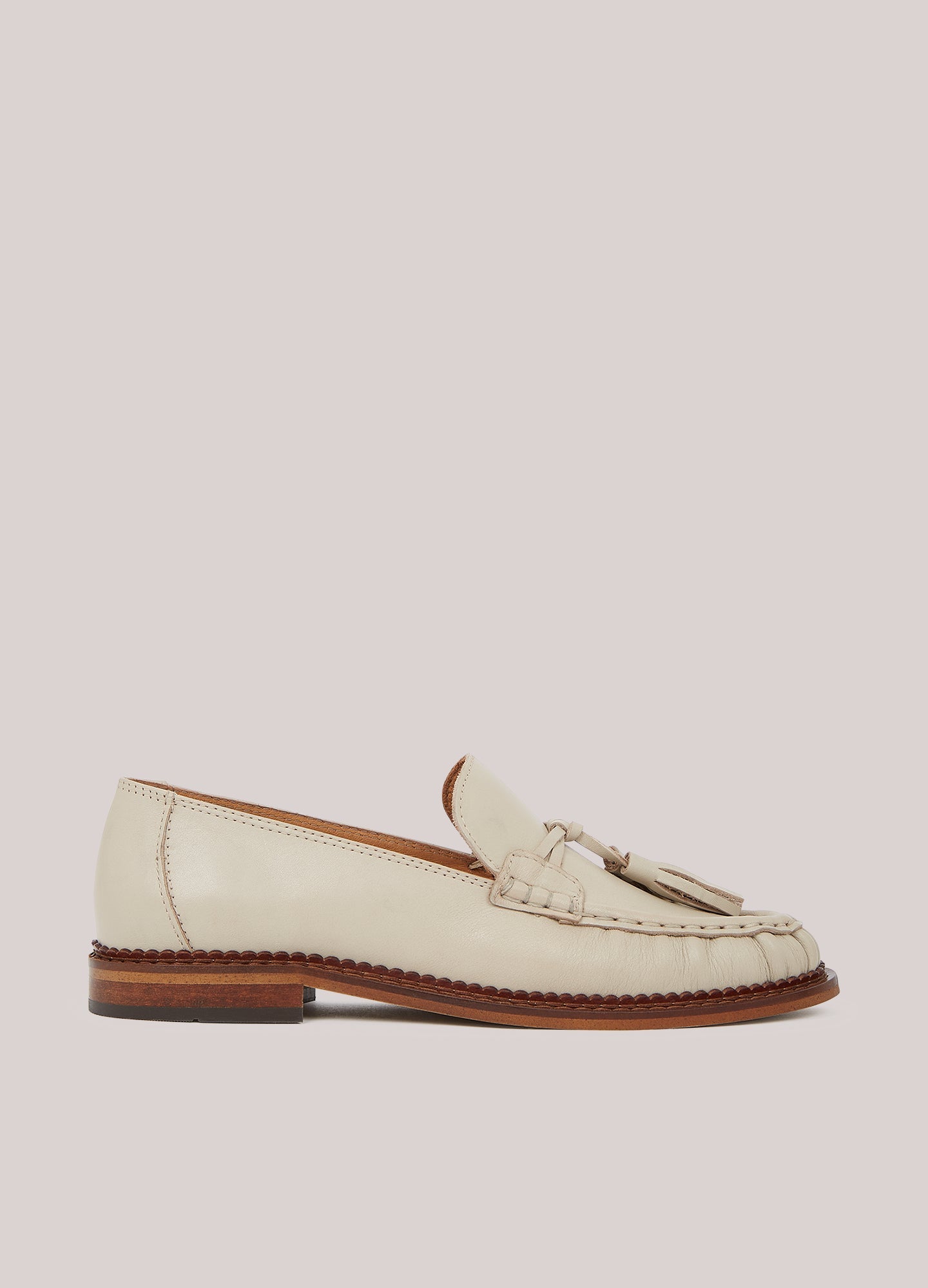 Leren loafer met kwastjes