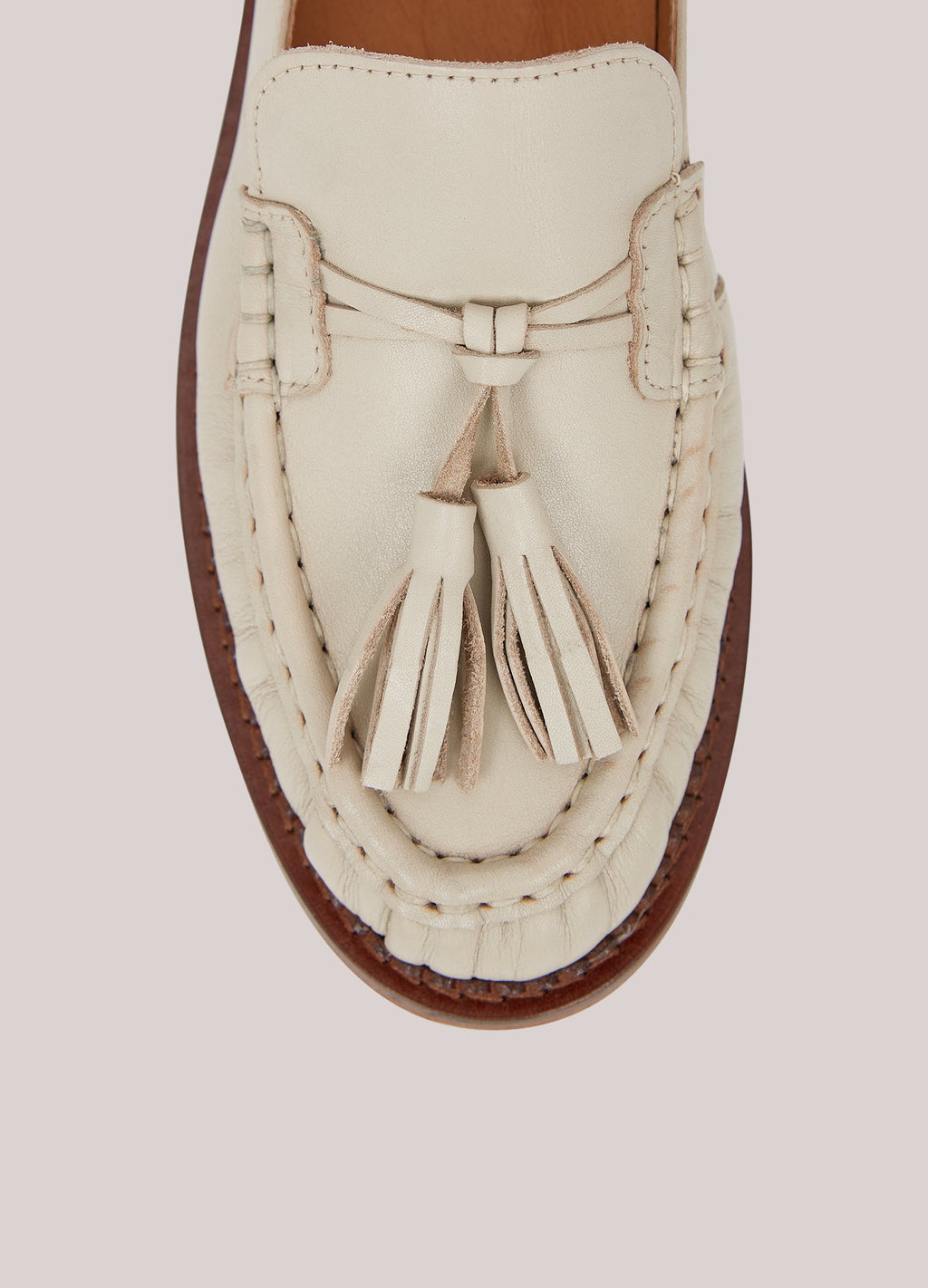 Leren loafer met kwastjes