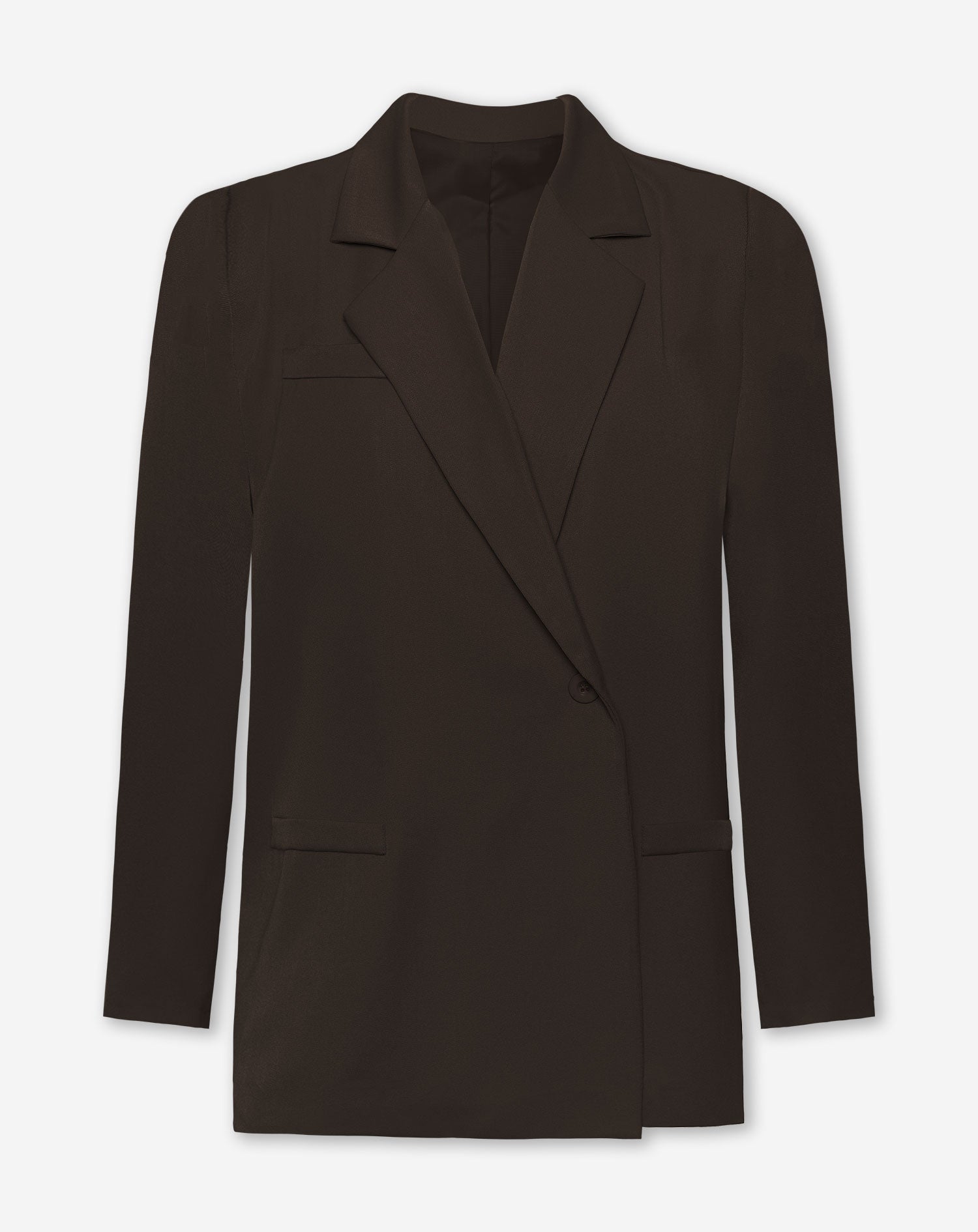 BOXY BLAZER DONKERBRUIN
