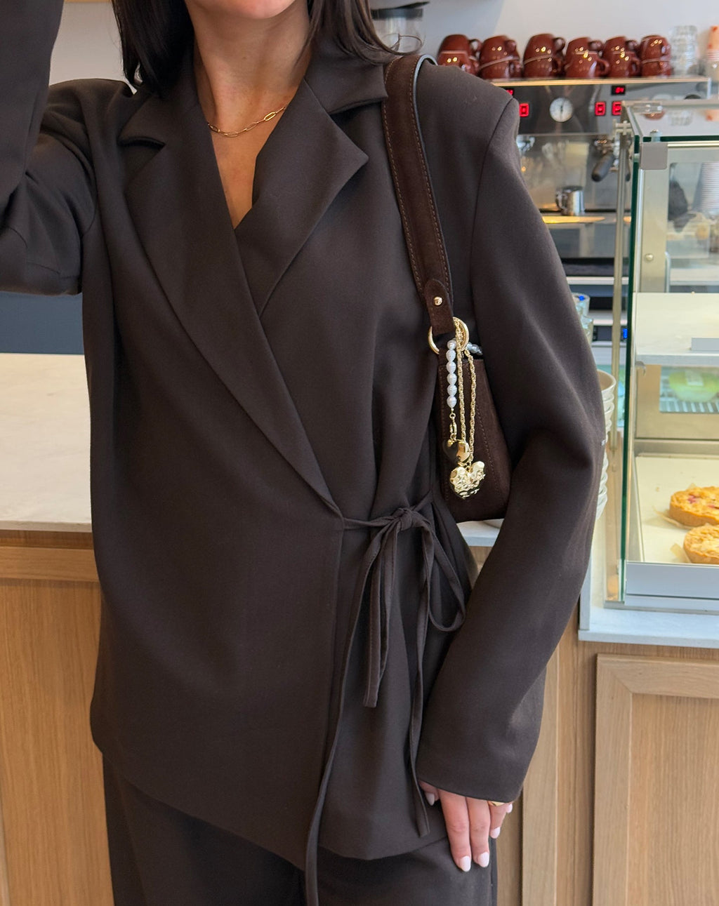 WRAP UP BLAZER DONKERBRUIN