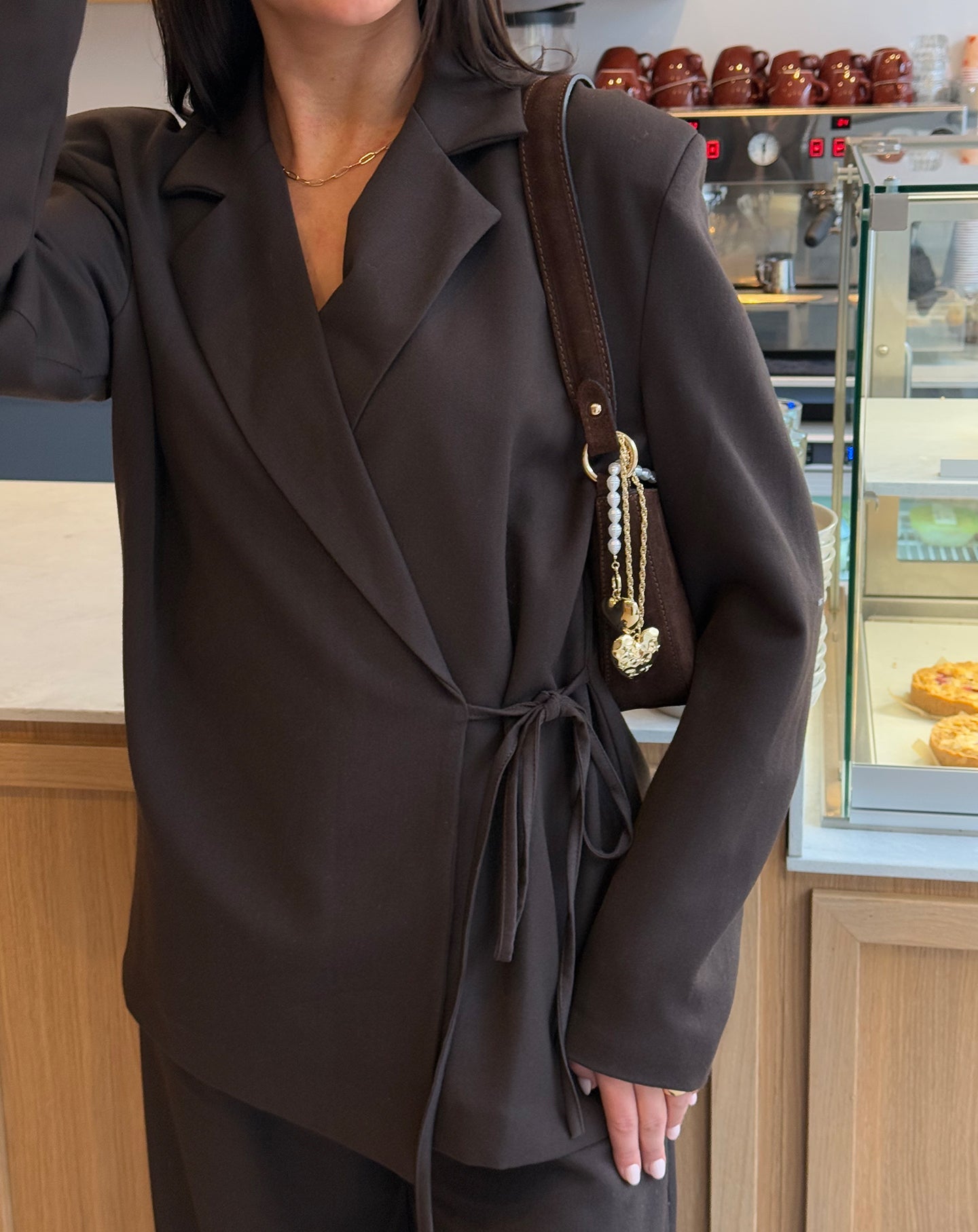 WRAP UP BLAZER DONKERBRUIN