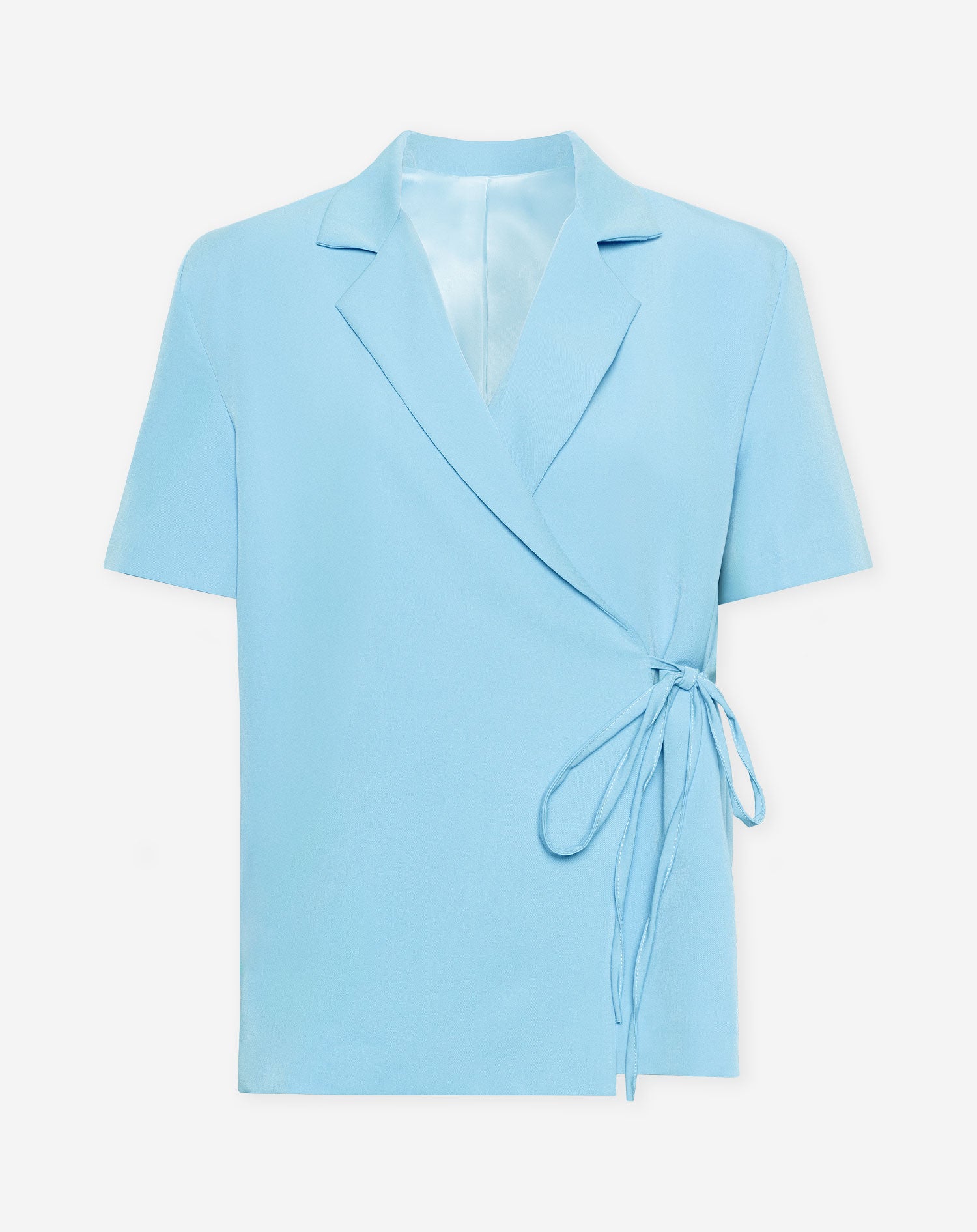 WRAP UP SHORT SLEEVE BLAZER LICHTBLAUW