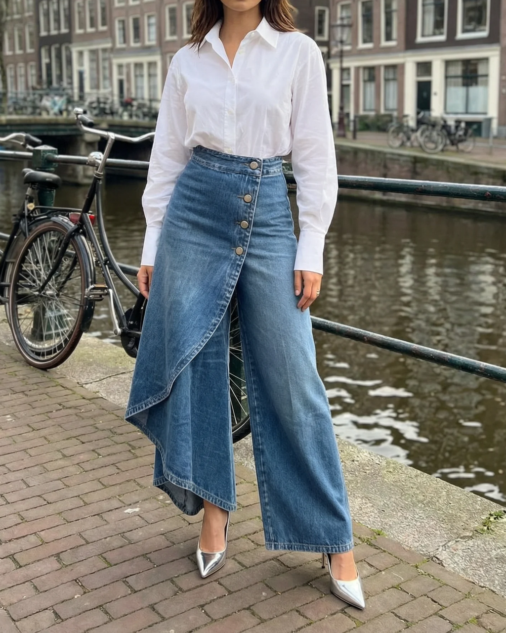 Denim Wikkelbroek – Slank & Comfortabel