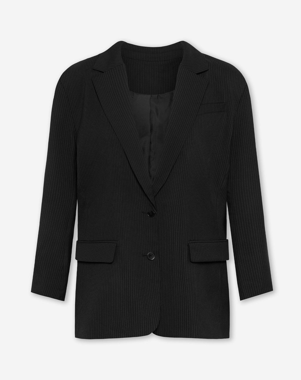PINSTRIPE OVERSIZED BLAZER ZWART