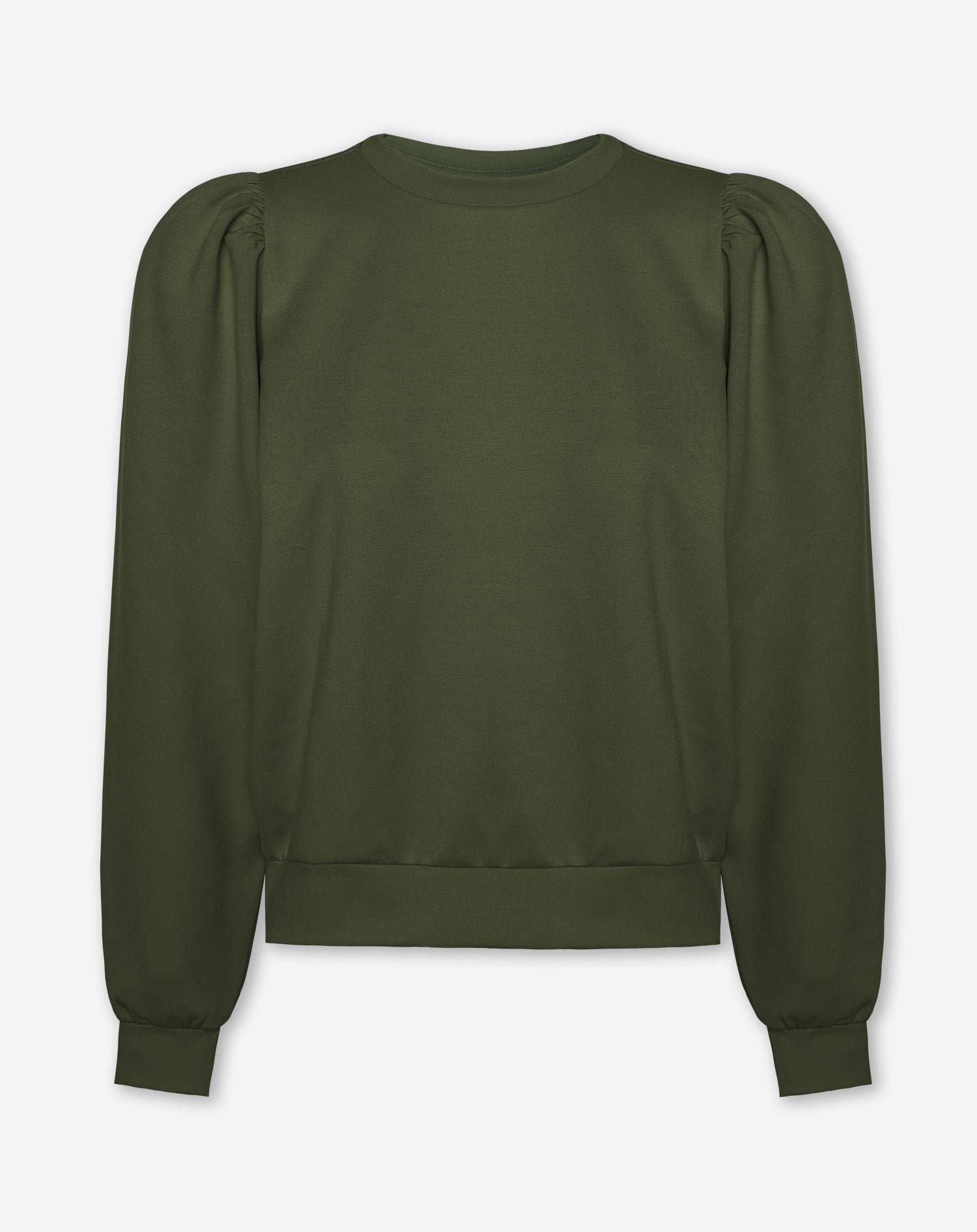 SCUBA PUFF SLEEVE SWEATER LEGERGROEN