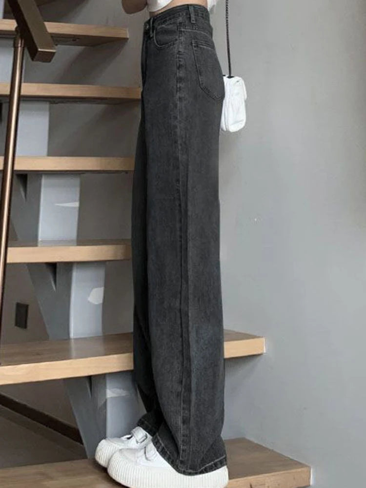 Hoge Taille Wijde Pijpen Jeans – Retro & Comfortabel