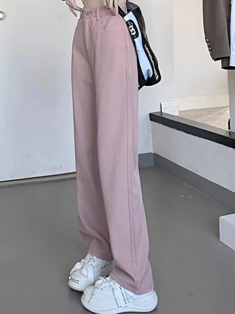 Hoge Taille Wijde Pijpen Jeans – Retro & Comfortabel