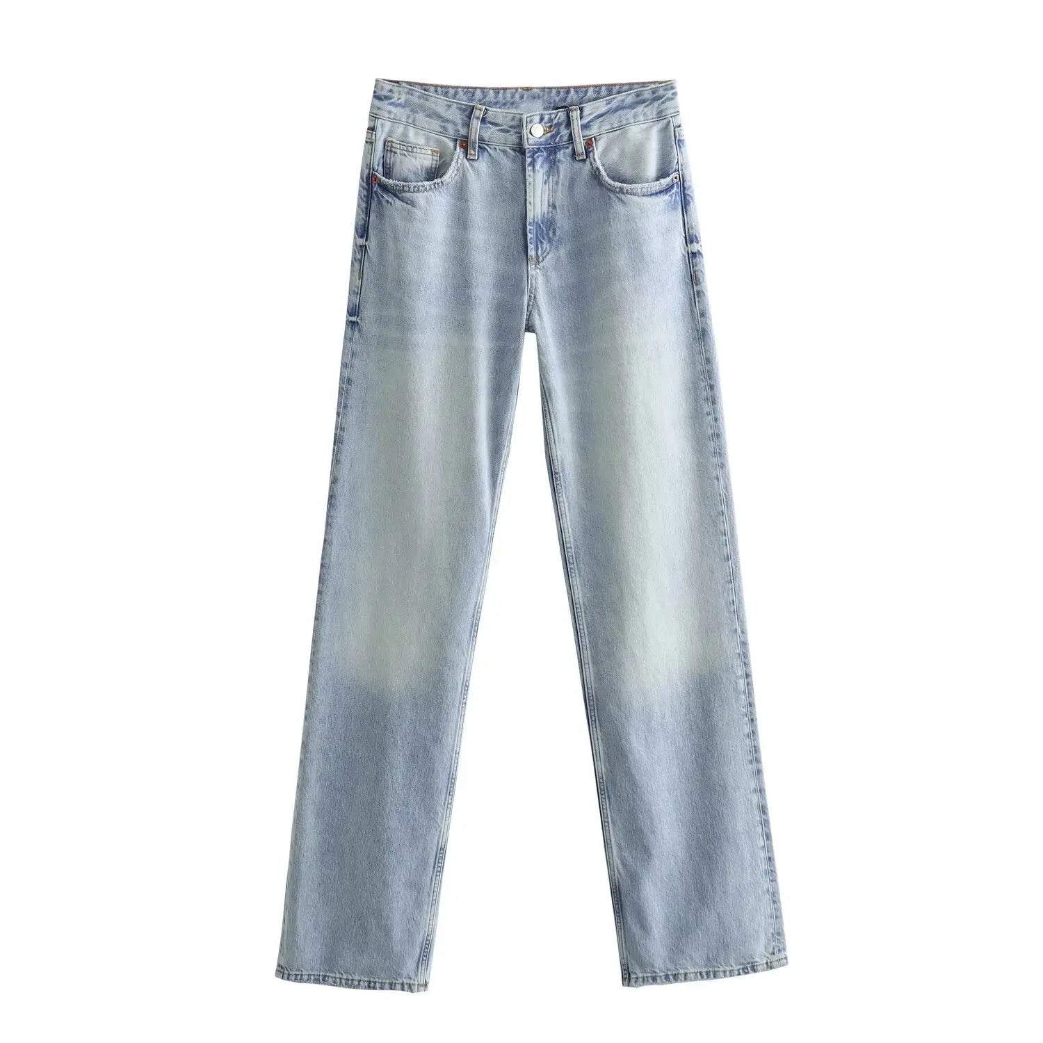 Rechte Hoogte Taille Jeans – Klassiek & Comfortabel