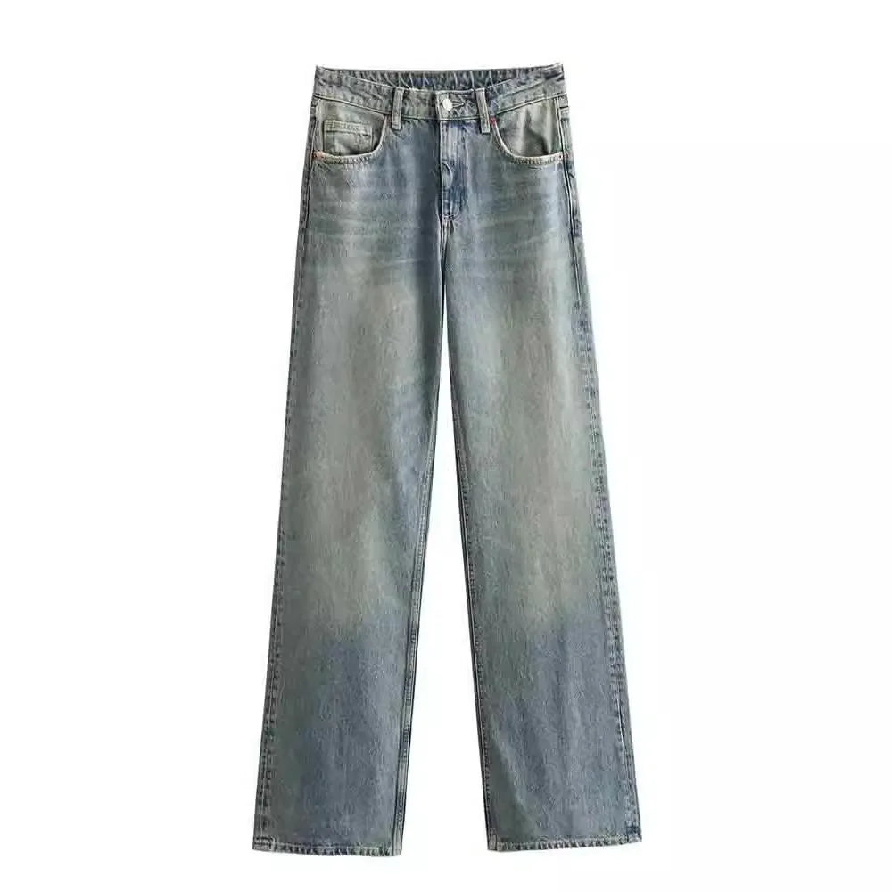Rechte Hoogte Taille Jeans – Klassiek & Comfortabel