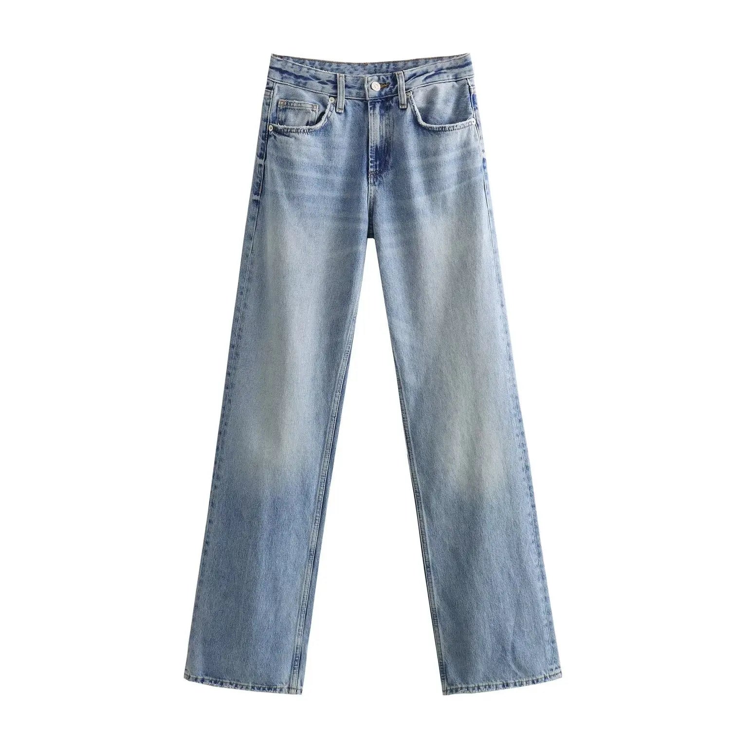 Rechte Hoogte Taille Jeans – Klassiek & Comfortabel